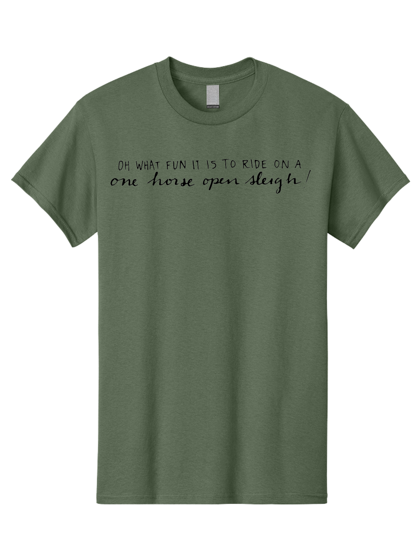 Oh-What-Fun-It-Is-To-Ride-On-A-One-Horse-Open-Slegh Men'S Graphic Tee, 100% Cotton, Comfortable Casual Summer Wear, Machine Washable, Christmas Carol, Holiday Cheer, Winter Fun, Festive Season, Classic Song, Joyful Lyrics, Merry Christmas, Aab018