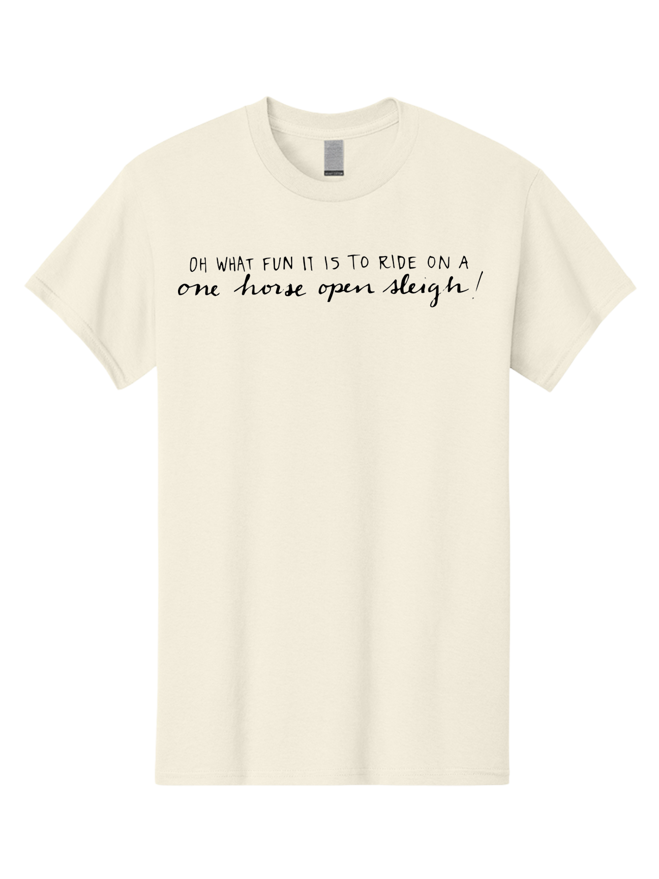 Oh-What-Fun-It-Is-To-Ride-On-A-One-Horse-Open-Slegh Men'S Graphic Tee, 100% Cotton, Comfortable Casual Summer Wear, Machine Washable, Christmas Carol, Holiday Cheer, Winter Fun, Festive Season, Classic Song, Joyful Lyrics, Merry Christmas, Aab018