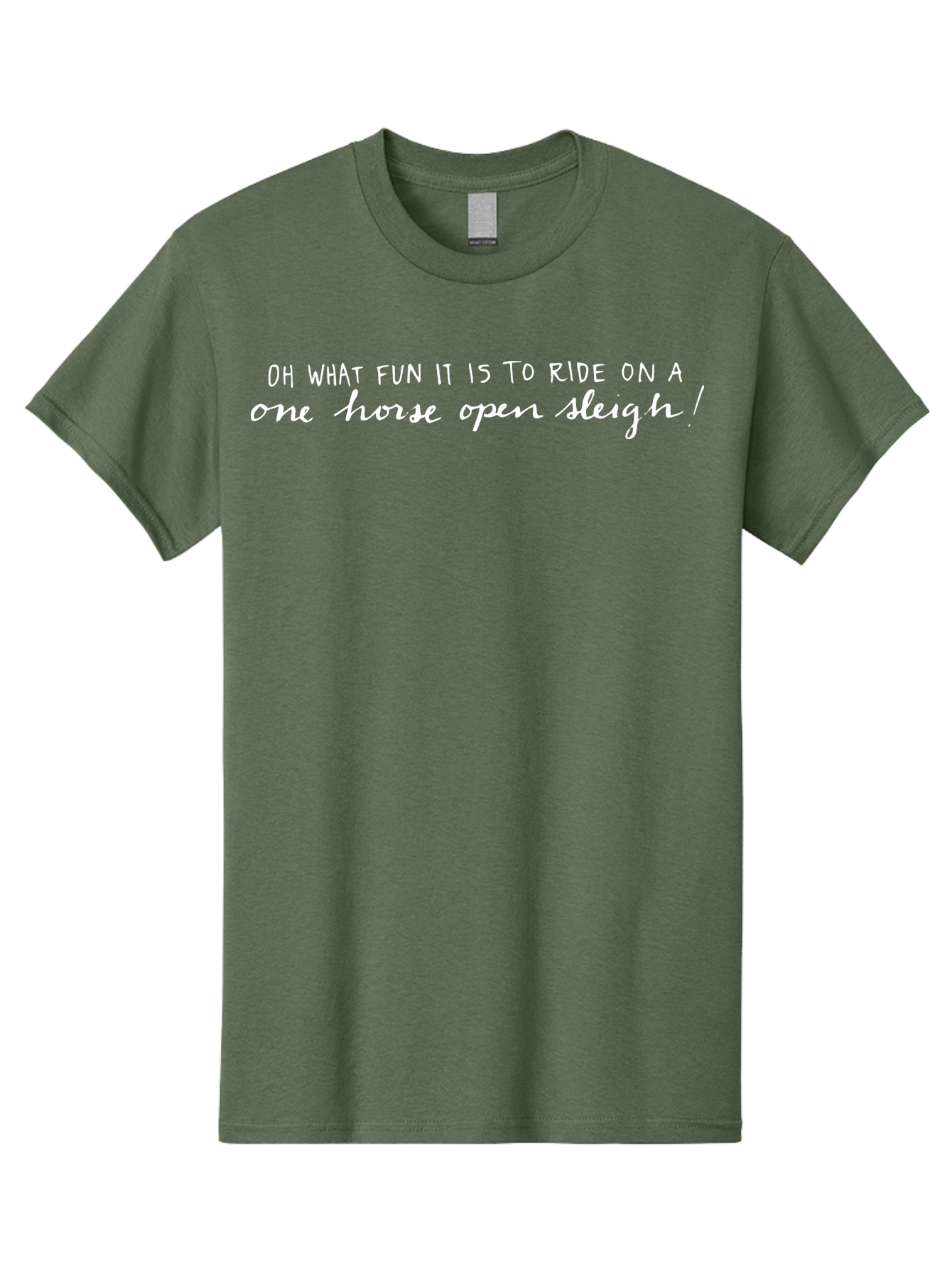 Oh-What-Fun Men'S Graphic Tee, 100% Cotton, Comfortable Casual Summer Wear, Machine Washable, Winter Fun, Festive Quotes, Holiday Cheer, Christmas Carol, Jingle Bells, White Text, Fun Times, Slegh Ride, Horse Drawn Sleigh Aab019
