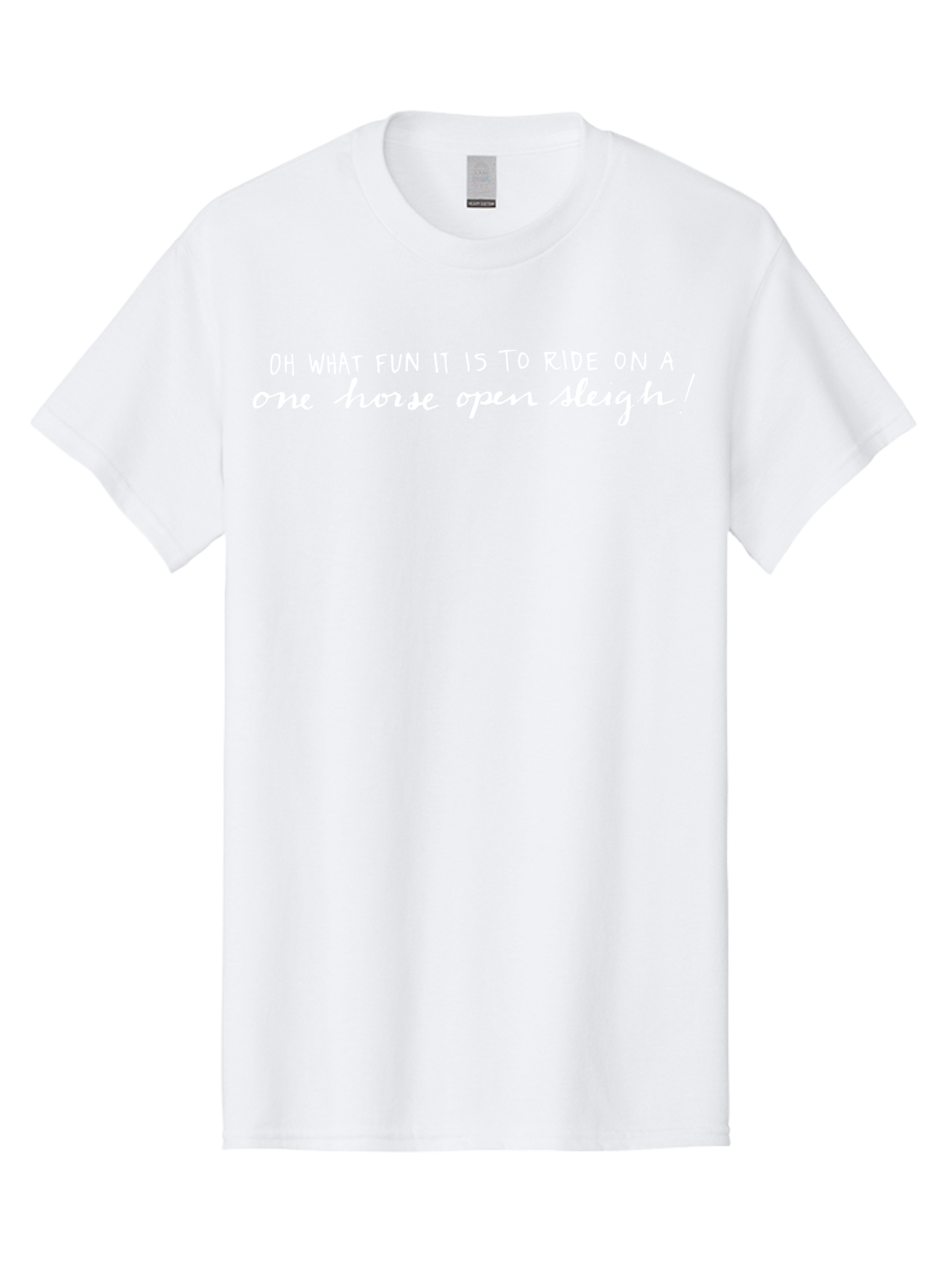 Oh-What-Fun Men'S Graphic Tee, 100% Cotton, Comfortable Casual Summer Wear, Machine Washable, Winter Fun, Festive Quotes, Holiday Cheer, Christmas Carol, Jingle Bells, White Text, Fun Times, Slegh Ride, Horse Drawn Sleigh Aab019