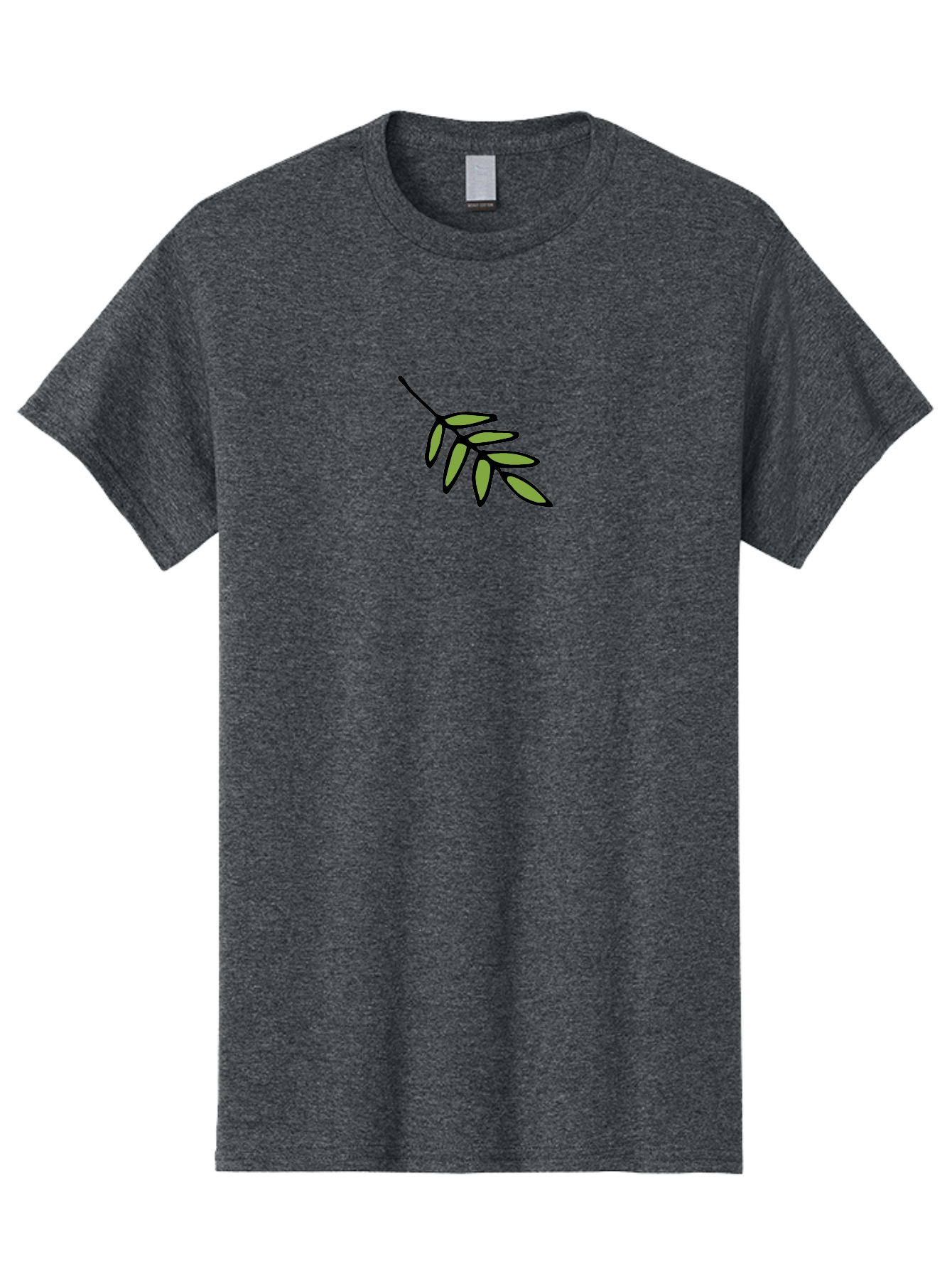 Olive-Branch-1 Men'S Graphic Tee, 100% Cotton, Comfortable Casual Summer Wear, Machine Washable, Olive Branch, Symbol Of Peace, Simple Illustration, Minimalist Design, Black Outline, Leafy Greens, Symbolic Imagery, Peace Sign Aab020