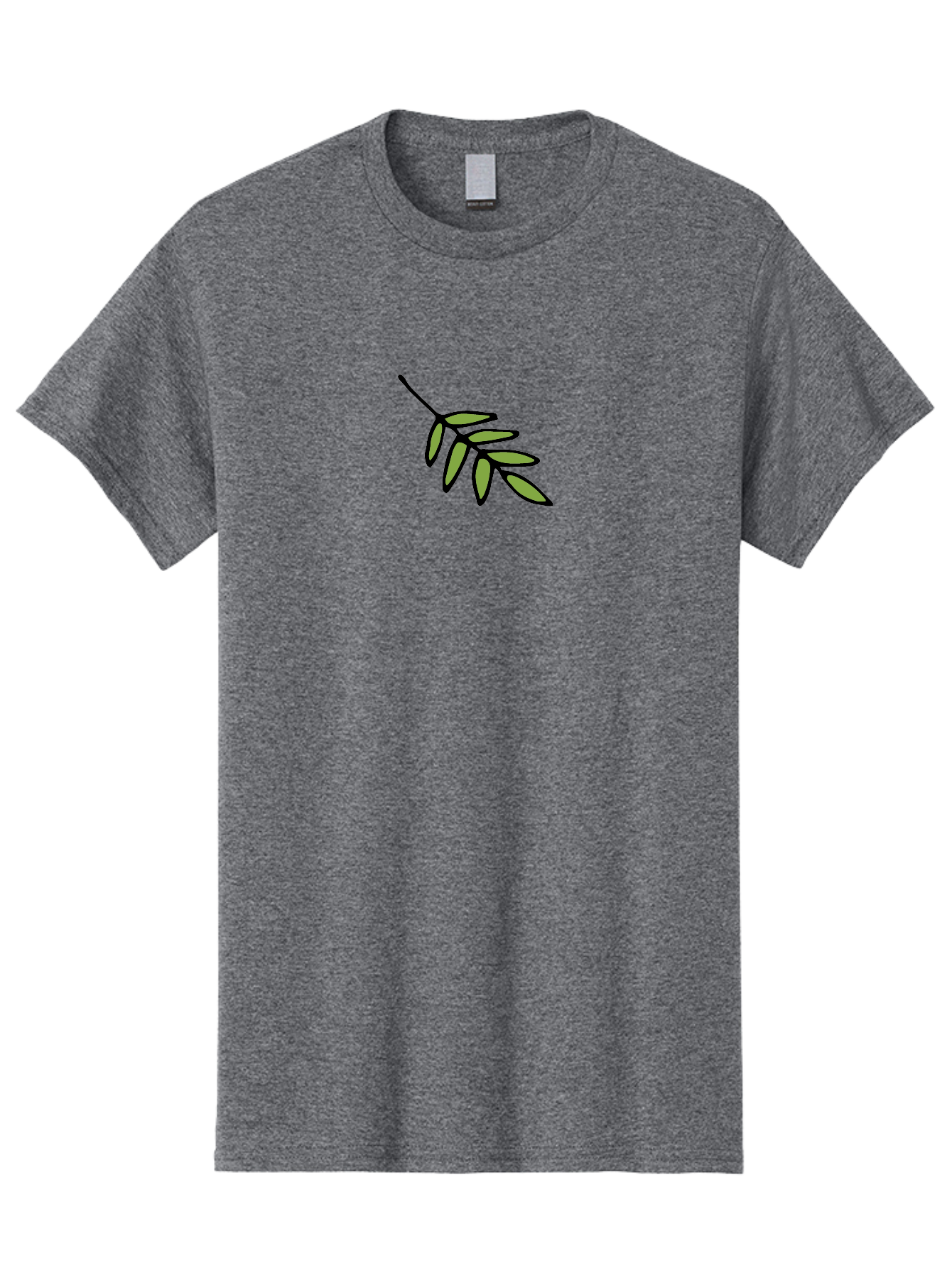 Olive-Branch-1 Men'S Graphic Tee, 100% Cotton, Comfortable Casual Summer Wear, Machine Washable, Olive Branch, Symbol Of Peace, Simple Illustration, Minimalist Design, Black Outline, Leafy Greens, Symbolic Imagery, Peace Sign Aab020
