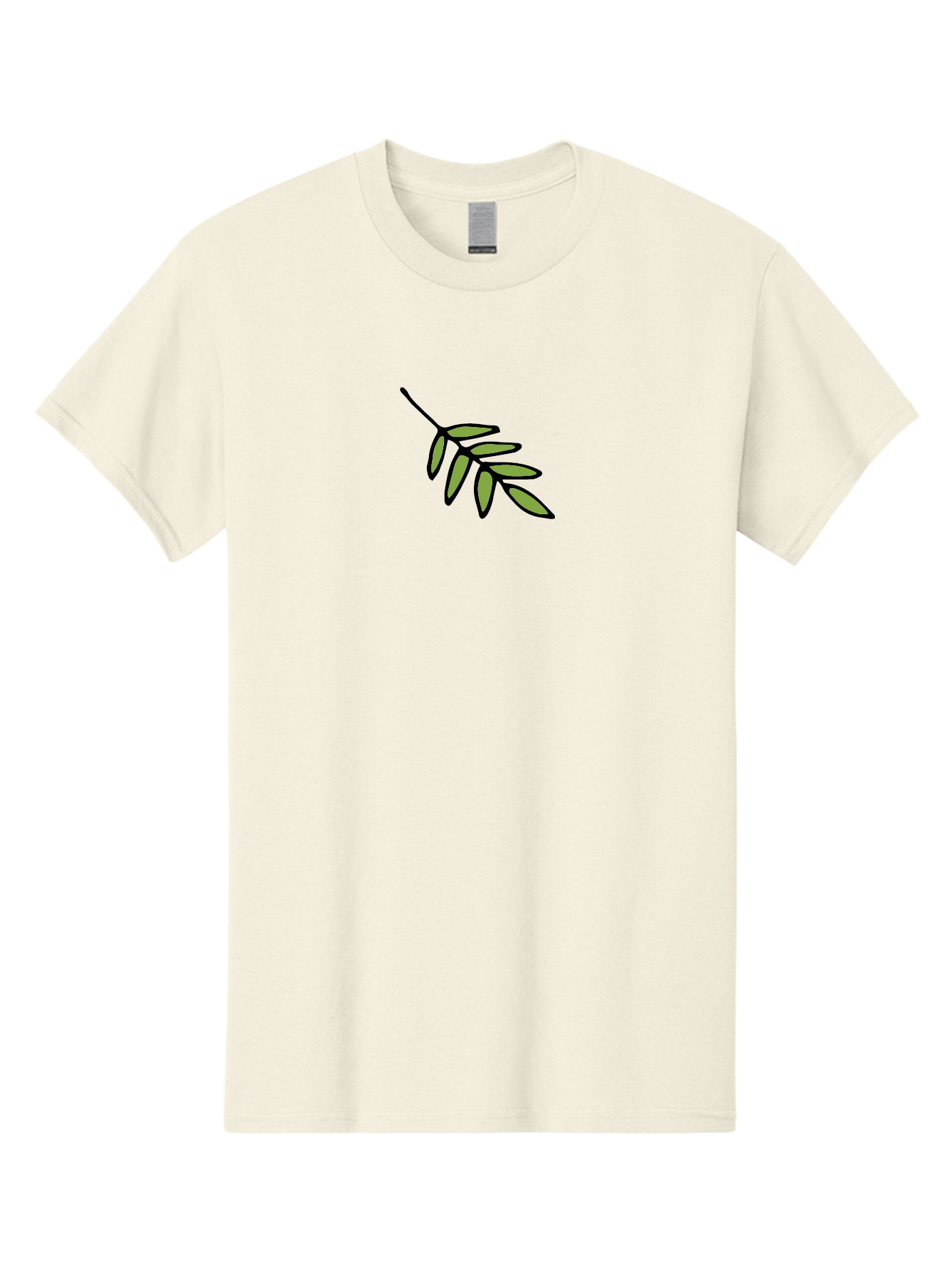 Olive-Branch-1 Men'S Graphic Tee, 100% Cotton, Comfortable Casual Summer Wear, Machine Washable, Olive Branch, Symbol Of Peace, Simple Illustration, Minimalist Design, Black Outline, Leafy Greens, Symbolic Imagery, Peace Sign Aab020