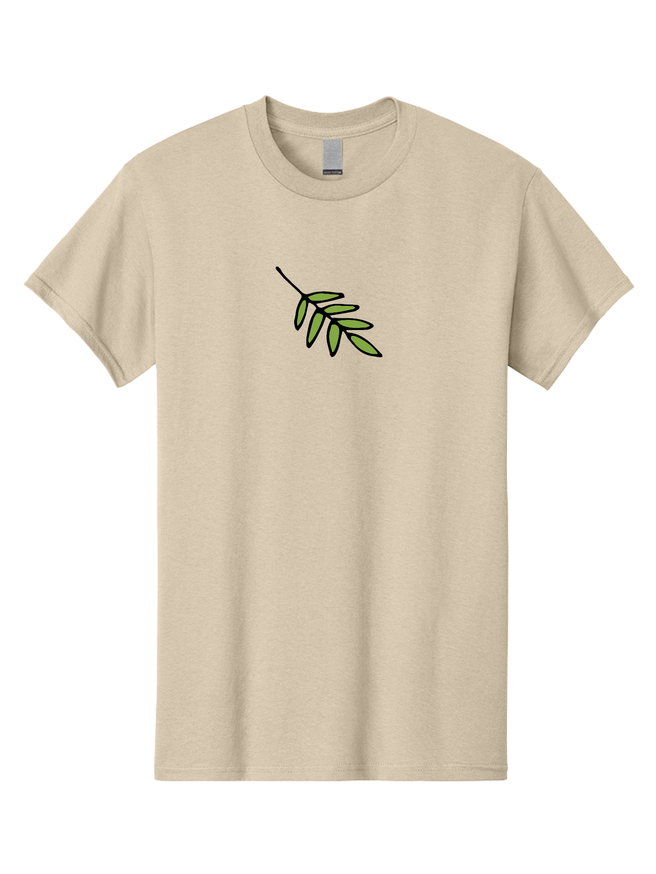 Olive-Branch-1 Men'S Graphic Tee, 100% Cotton, Comfortable Casual Summer Wear, Machine Washable, Olive Branch, Symbol Of Peace, Simple Illustration, Minimalist Design, Black Outline, Leafy Greens, Symbolic Imagery, Peace Sign Aab020