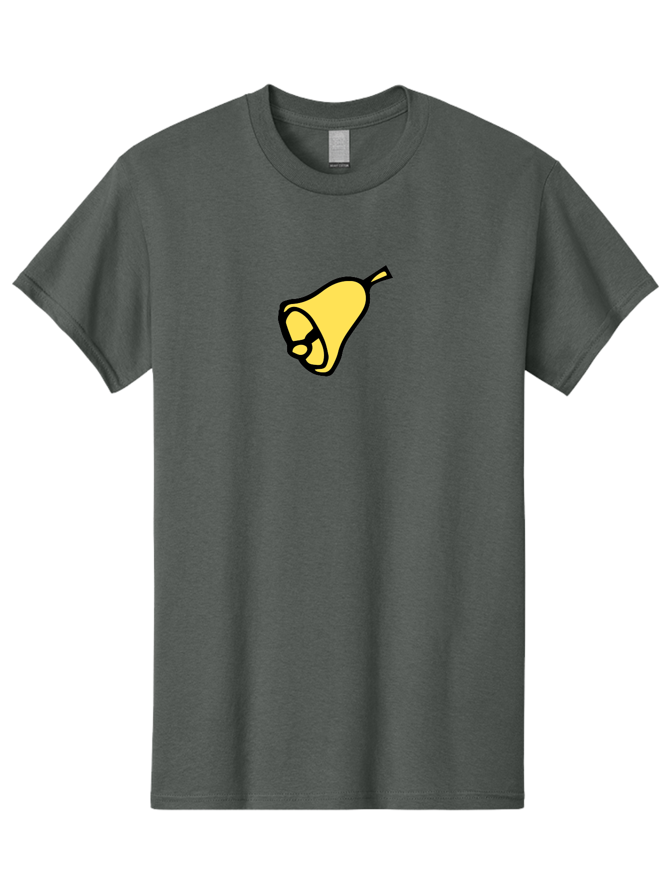 Pear-1 Men'S Graphic Tee, 100% Cotton, Comfortable Casual Summer Wear, Machine Washable, Yellow Pear Fruit, Simple Illustration, Cartoon Style, Bold Black Outline, Sweet Pear, Digital Art, Yellow Fruit Aab029