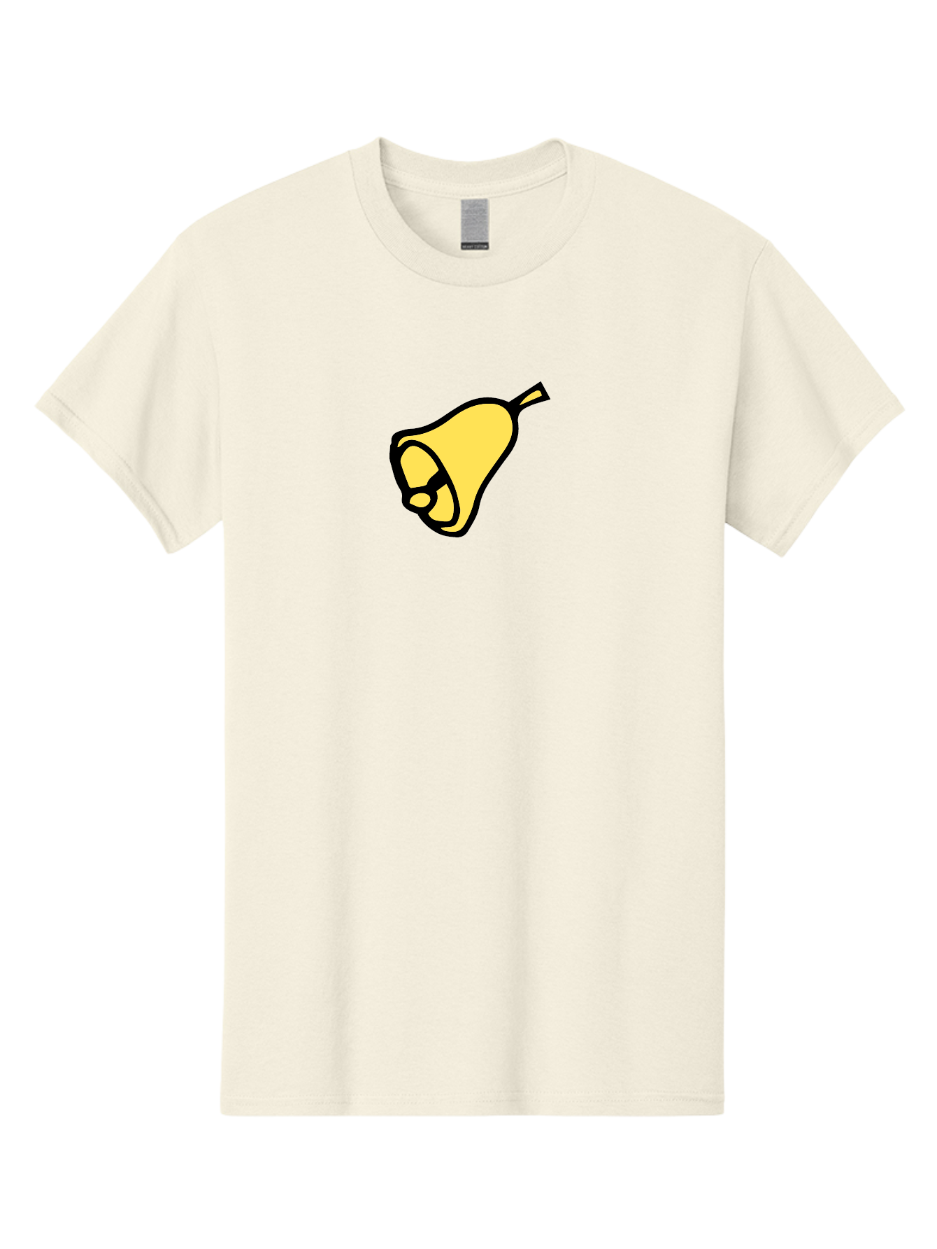 Pear-1 Men'S Graphic Tee, 100% Cotton, Comfortable Casual Summer Wear, Machine Washable, Yellow Pear Fruit, Simple Illustration, Cartoon Style, Bold Black Outline, Sweet Pear, Digital Art, Yellow Fruit Aab029
