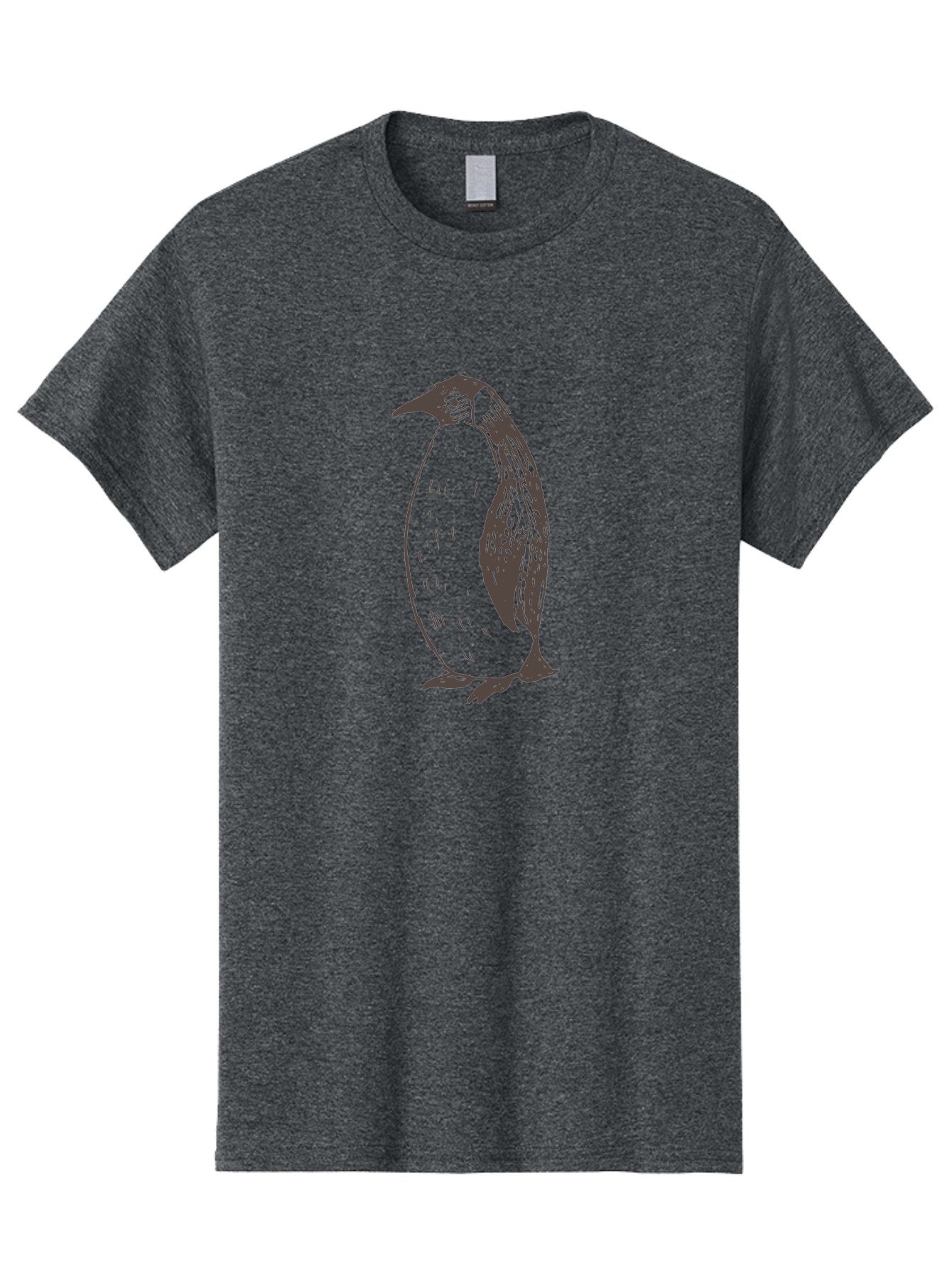 Penguin Men'S Graphic Tee, 100% Cotton, Comfortable Casual Summer Wear, Machine Washable, Penguin Standing, Bird Silhouette, Wildlife Illustration, Feathered Creature, Simple Graphics, Monochrome Design, Cute Animal, Cartoon Style Aab033