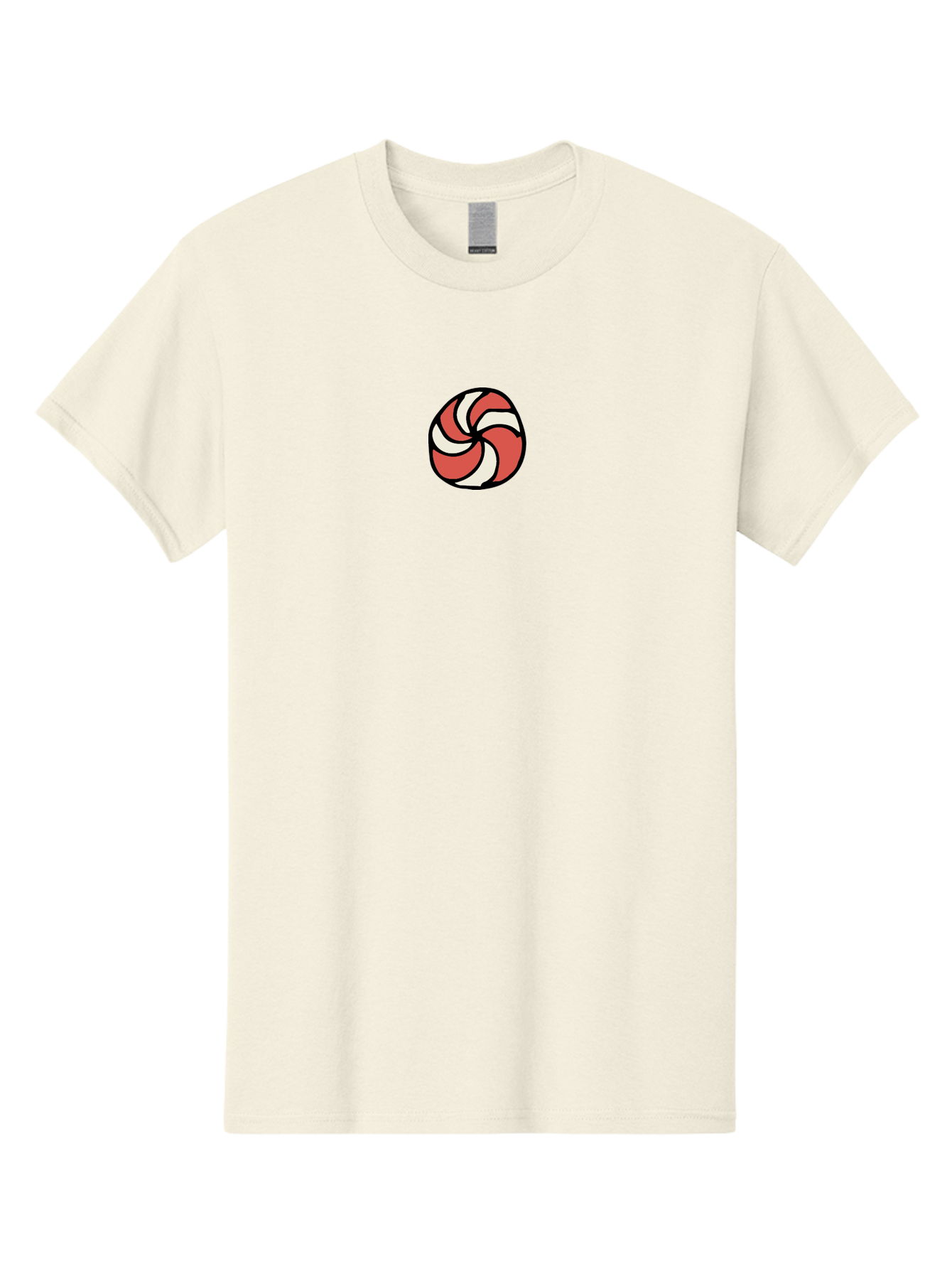 Peppermint-Candy Men'S Graphic Tee, 100% Cotton, Comfortable Casual Summer Wear, Machine Washable, Peppermint Candy, Swirly Design, Red And White, Sweet Treat, Cartoon Style, Candy Illustration, Colorful Graphic Aab034