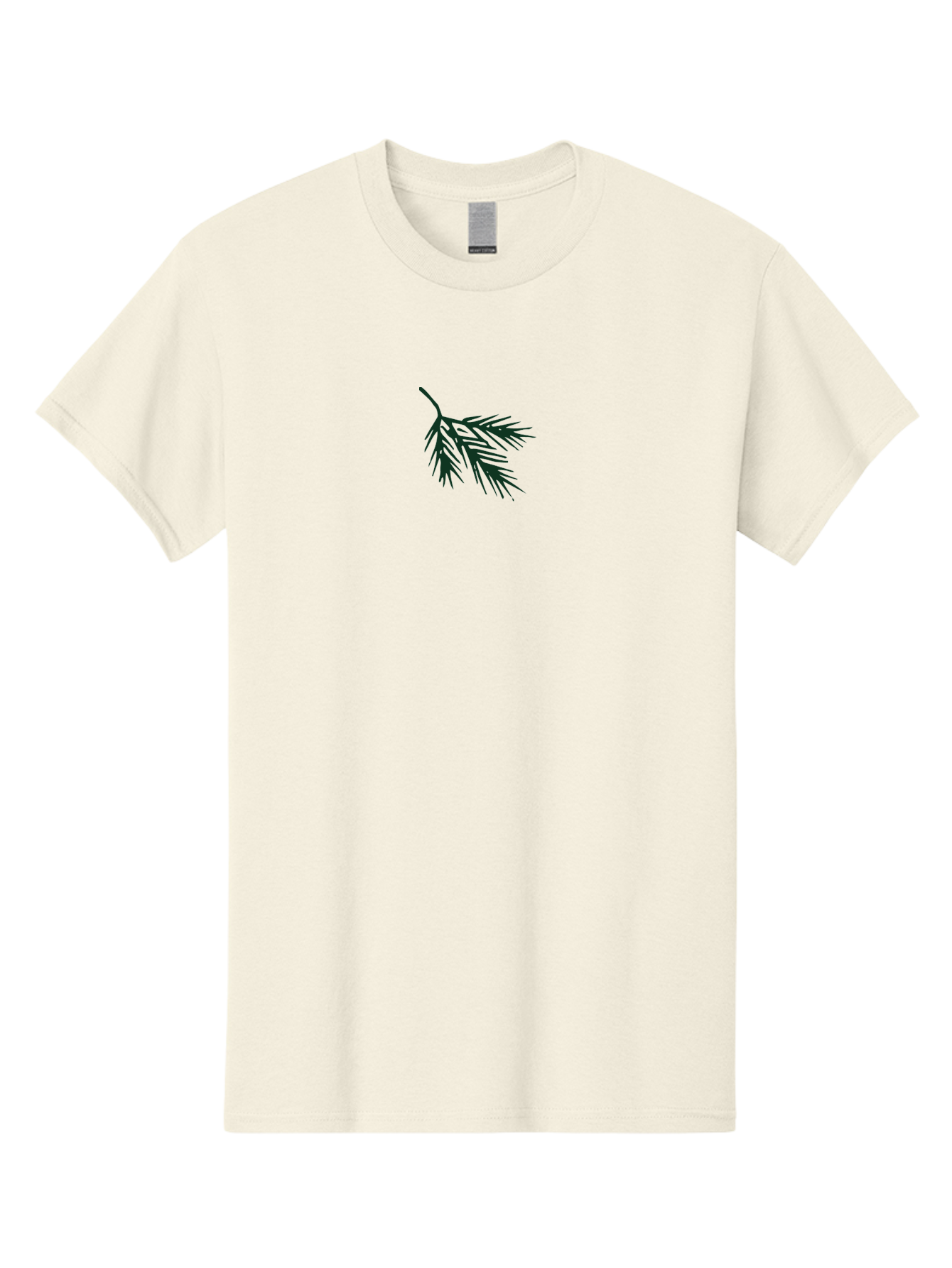 Pine-Branch-1 Men'S Graphic Tee, 100% Cotton, Comfortable Casual Summer Wear, Machine Washable, Pine Branch Silhouette, Evergreen Tree, Botanical Illustration, Simple Design, Minimalist Art, Nature-Inspired Graphics Aab035