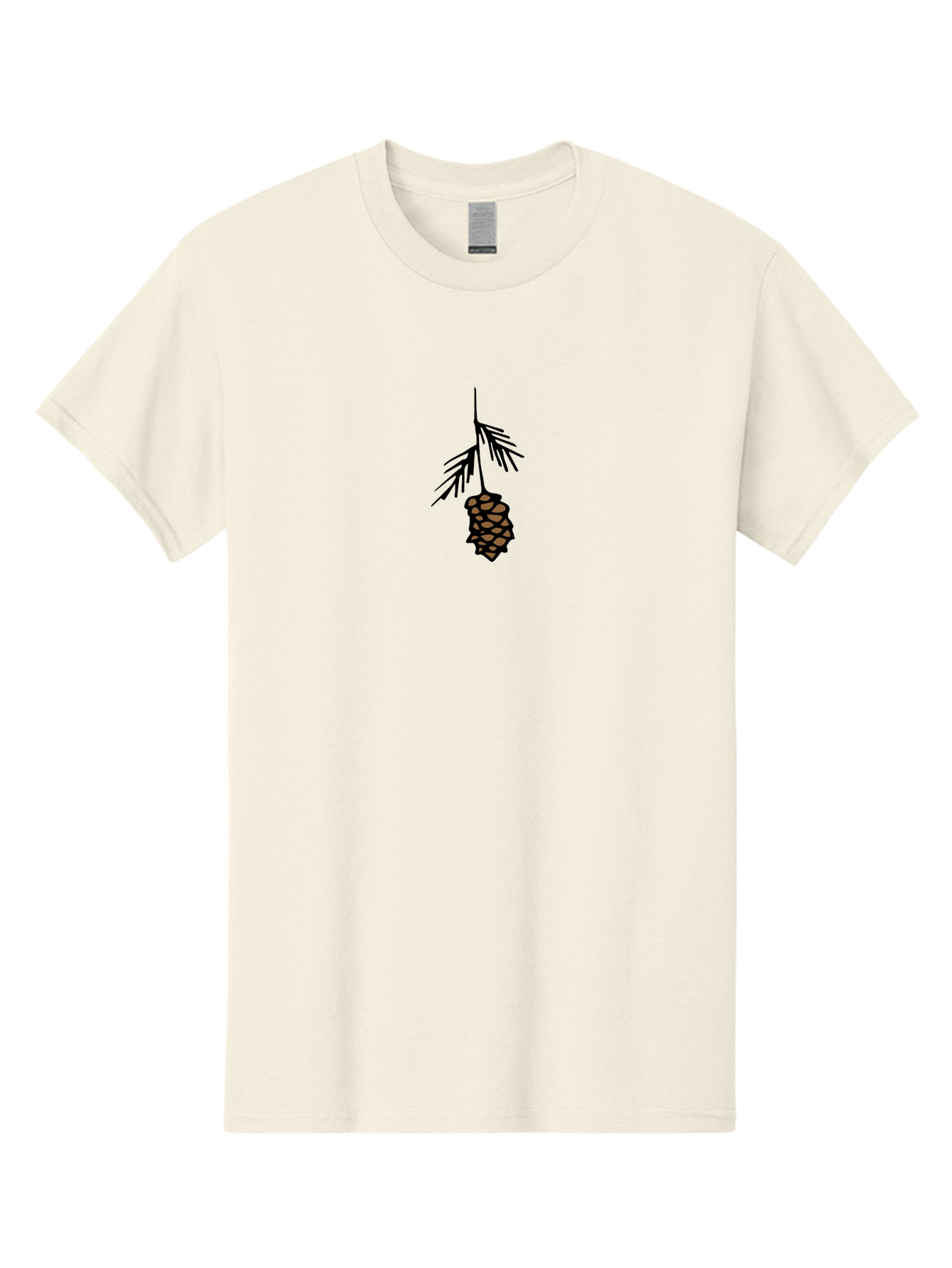 Pine-Cone Men'S Graphic Tee, 100% Cotton, Comfortable Casual Summer Wear, Machine Washable, Pine Cone, Evergreen Tree, Nature Illustration, Forest Elements, Botanical Art, Brown Pinecone, Black Outline, Simple Design, Natural Symbol Aab039