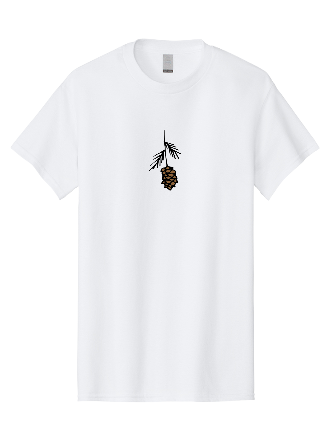 Pine-Cone Men'S Graphic Tee, 100% Cotton, Comfortable Casual Summer Wear, Machine Washable, Pine Cone, Evergreen Tree, Nature Illustration, Forest Elements, Botanical Art, Brown Pinecone, Black Outline, Simple Design, Natural Symbol Aab039