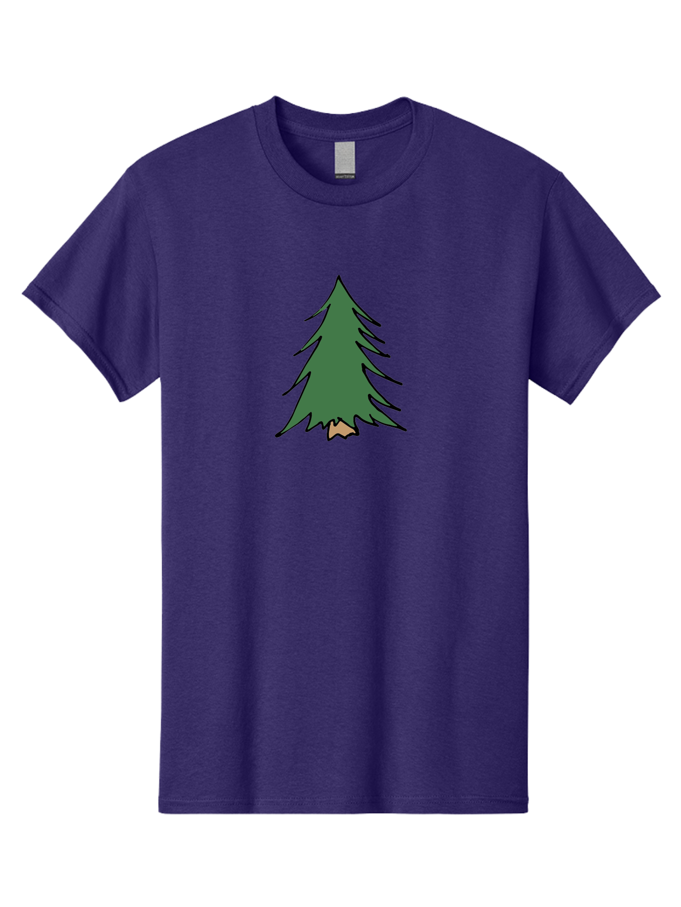 Pine-Tree-1 Men'S Graphic Tee, 100% Cotton, Comfortable Casual Summer Wear, Machine Washable, Evergreen Tree, Simple Design, Cartoon Style, Forest Illustration, Nature Graphic, Stylized Pine, Fir Tree, Minimalist Art Aab040
