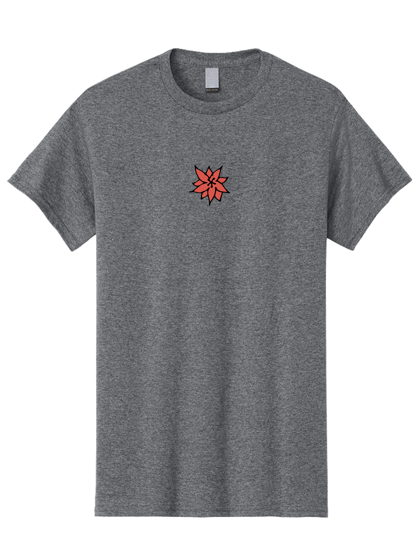 Poinsettia-1 Men'S Graphic Tee, 100% Cotton, Comfortable Casual Summer Wear, Machine Washable, Red Poinsettia Flower, Festive Holiday Decor, Christmas Flower, Holiday Decoration, Symbolic Plant, Winter Flowers, Botanical Illustration Aab046