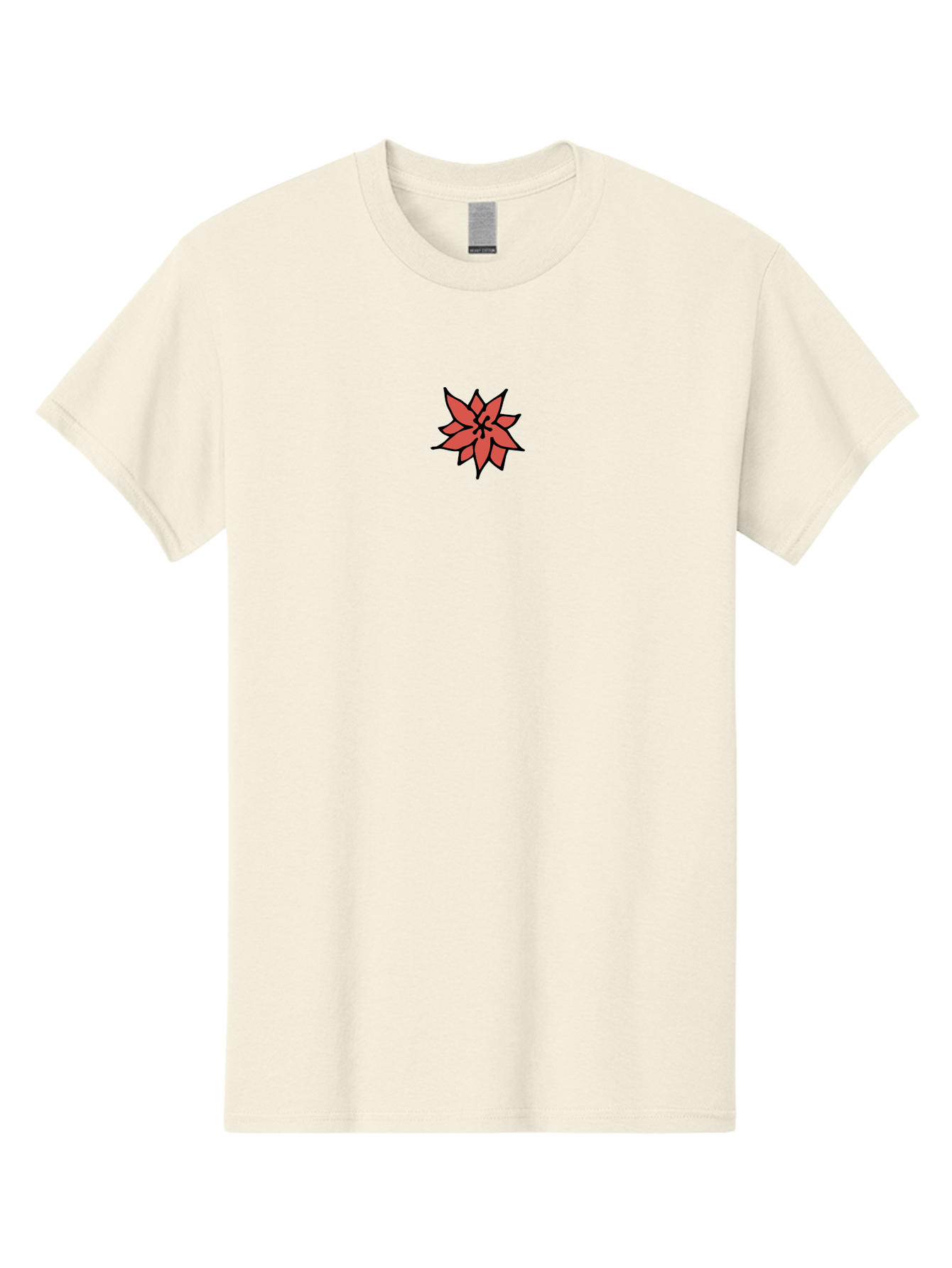 Poinsettia-1 Men'S Graphic Tee, 100% Cotton, Comfortable Casual Summer Wear, Machine Washable, Red Poinsettia Flower, Festive Holiday Decor, Christmas Flower, Holiday Decoration, Symbolic Plant, Winter Flowers, Botanical Illustration Aab046