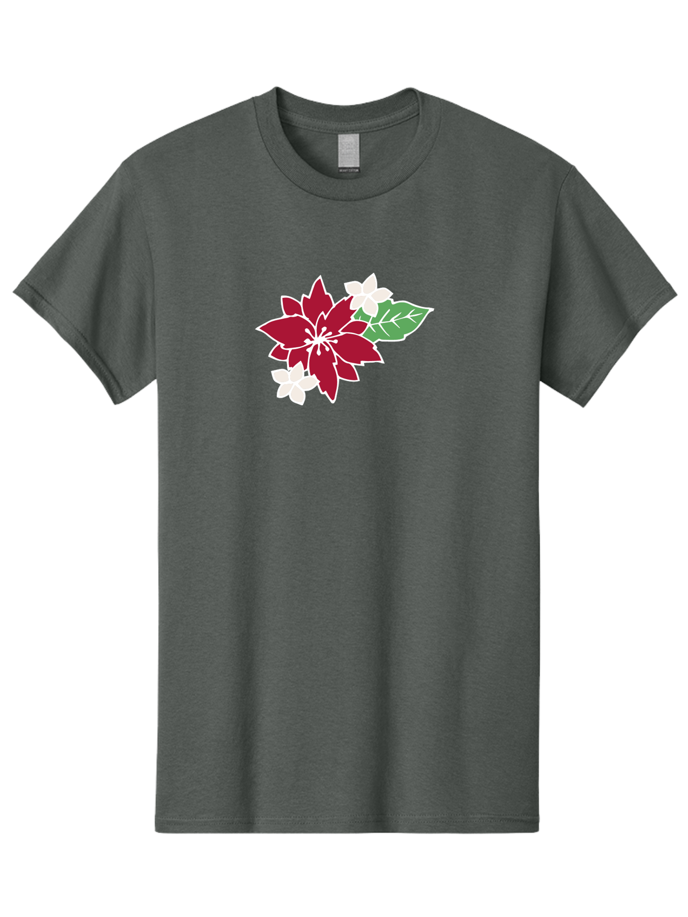 Poinsettia-3 Men'S Graphic Tee, 100% Cotton, Comfortable Casual Summer Wear, Machine Washable, Poinsettia Flowers, Red And White Blooms, Festive Holiday Decor, Christmas Flowers, Floral Arrangements, Winter Flowers Aab048