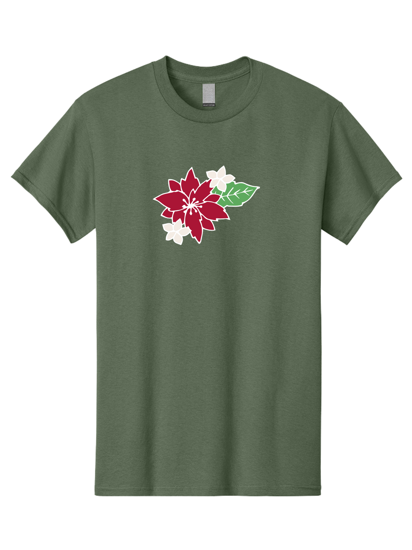 Poinsettia-3 Men'S Graphic Tee, 100% Cotton, Comfortable Casual Summer Wear, Machine Washable, Poinsettia Flowers, Red And White Blooms, Festive Holiday Decor, Christmas Flowers, Floral Arrangements, Winter Flowers Aab048