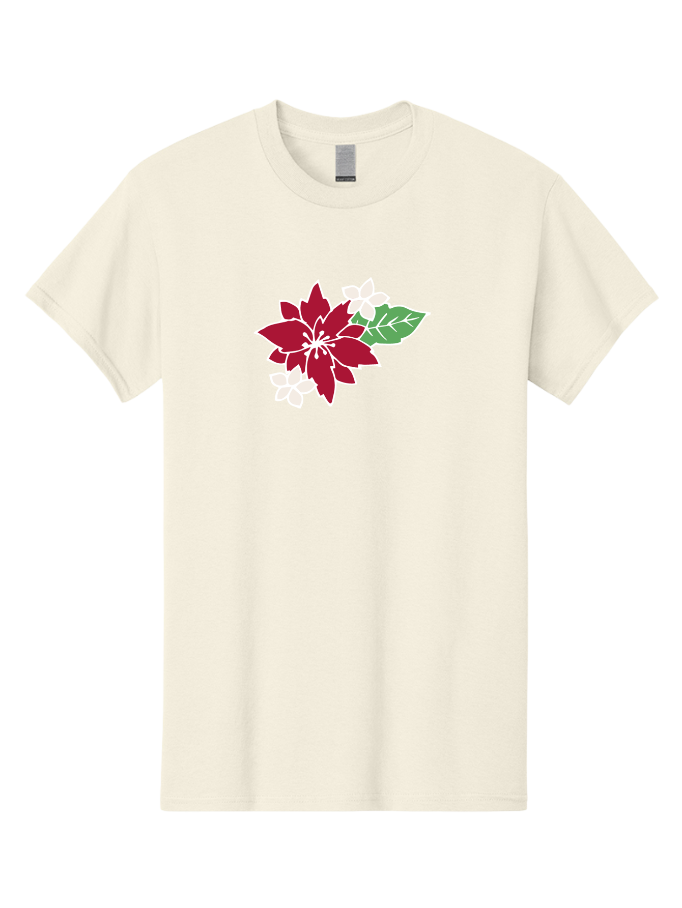 Poinsettia-3 Men'S Graphic Tee, 100% Cotton, Comfortable Casual Summer Wear, Machine Washable, Poinsettia Flowers, Red And White Blooms, Festive Holiday Decor, Christmas Flowers, Floral Arrangements, Winter Flowers Aab048