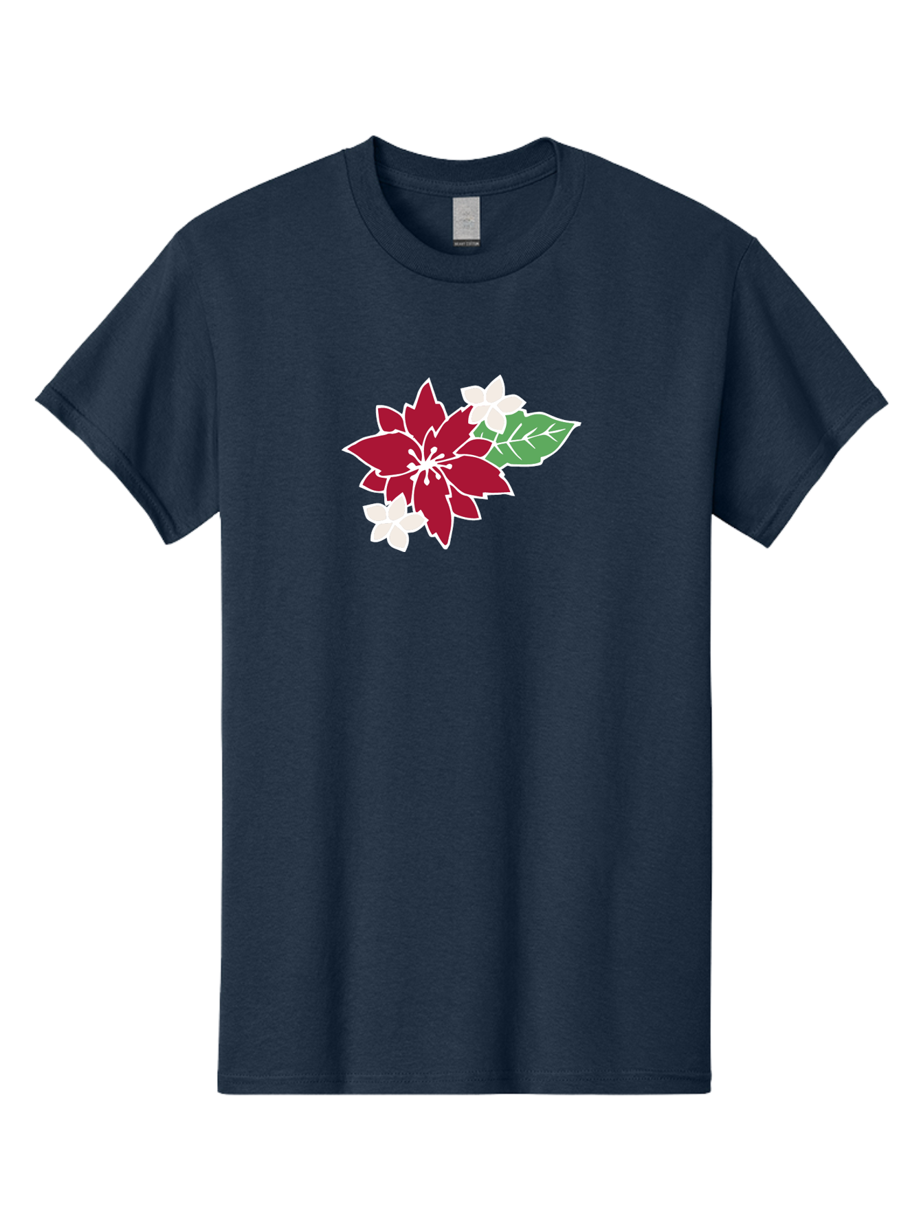 Poinsettia-3 Men'S Graphic Tee, 100% Cotton, Comfortable Casual Summer Wear, Machine Washable, Poinsettia Flowers, Red And White Blooms, Festive Holiday Decor, Christmas Flowers, Floral Arrangements, Winter Flowers Aab048