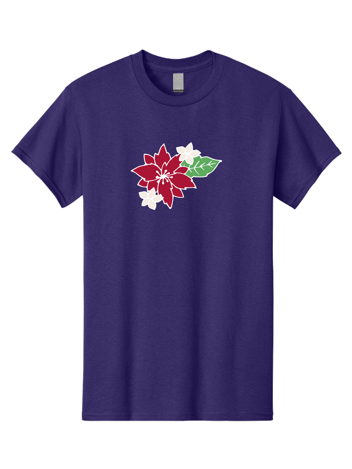 Poinsettia-3 Men'S Graphic Tee, 100% Cotton, Comfortable Casual Summer Wear, Machine Washable, Poinsettia Flowers, Red And White Blooms, Festive Holiday Decor, Christmas Flowers, Floral Arrangements, Winter Flowers Aab048