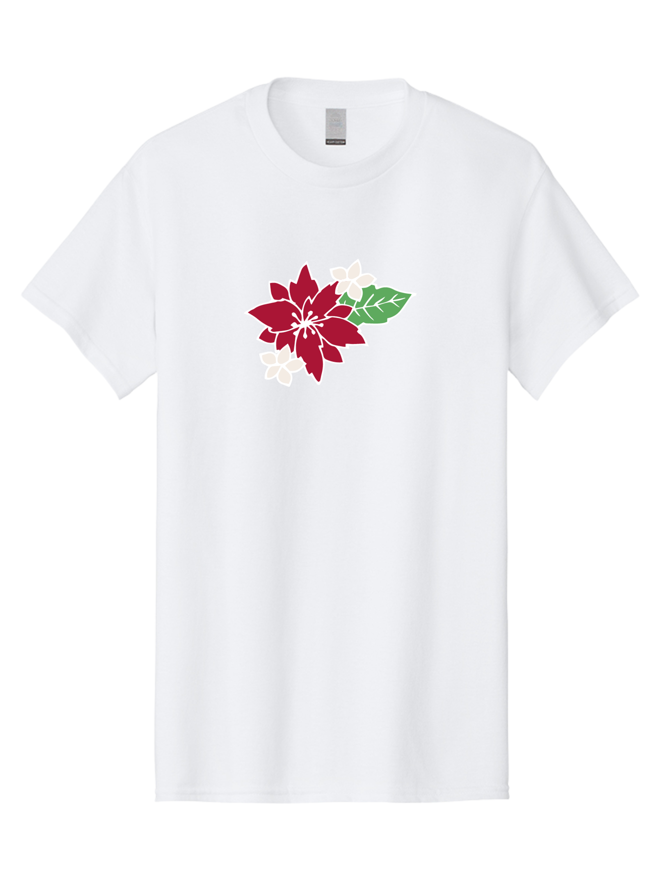 Poinsettia-3 Men'S Graphic Tee, 100% Cotton, Comfortable Casual Summer Wear, Machine Washable, Poinsettia Flowers, Red And White Blooms, Festive Holiday Decor, Christmas Flowers, Floral Arrangements, Winter Flowers Aab048
