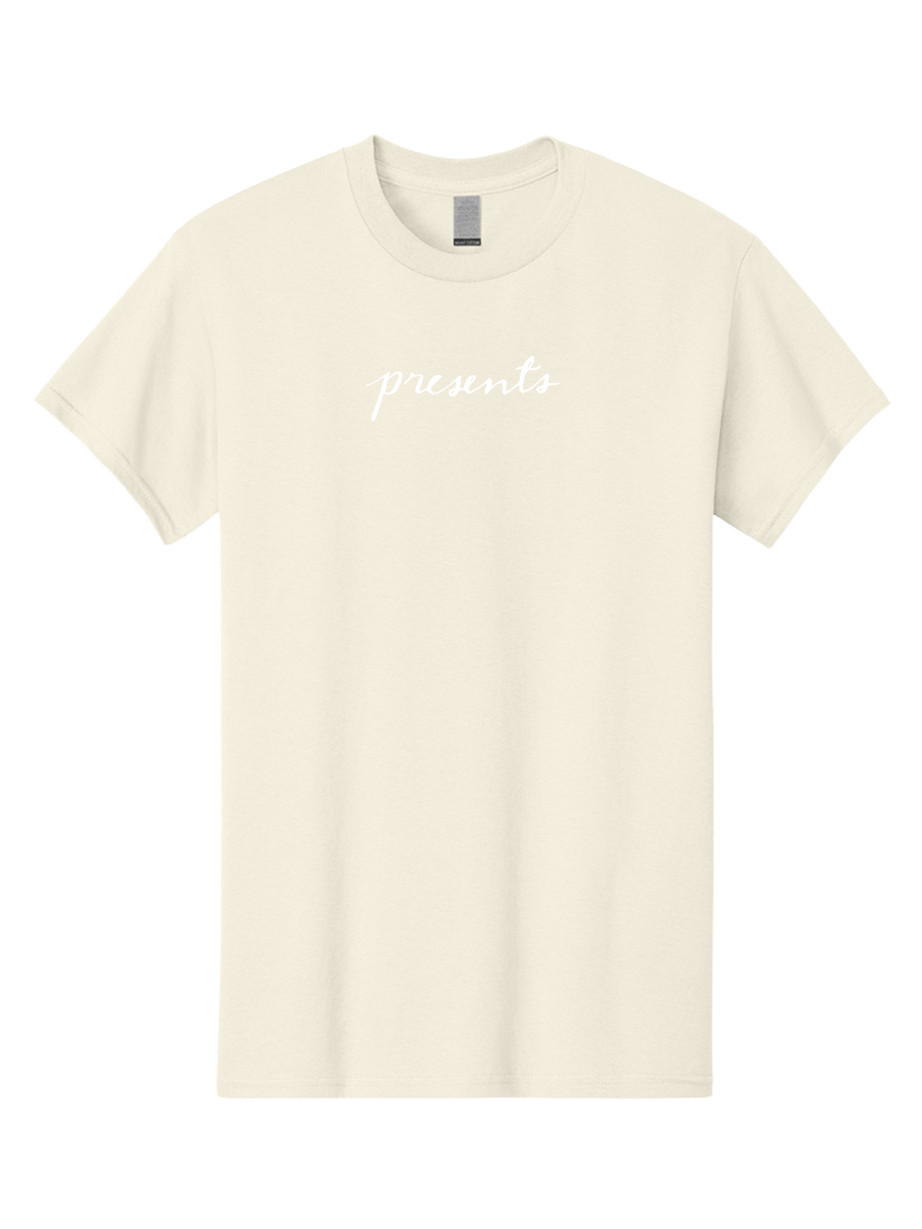 Presents-1 Men'S Graphic Tee, 100% Cotton, Comfortable Casual Summer Wear, Machine Washable, Presents, Gift Giving, Cursive Text, White Font, Elegant Script, Creative Typography, Stylish Presentation Aab055