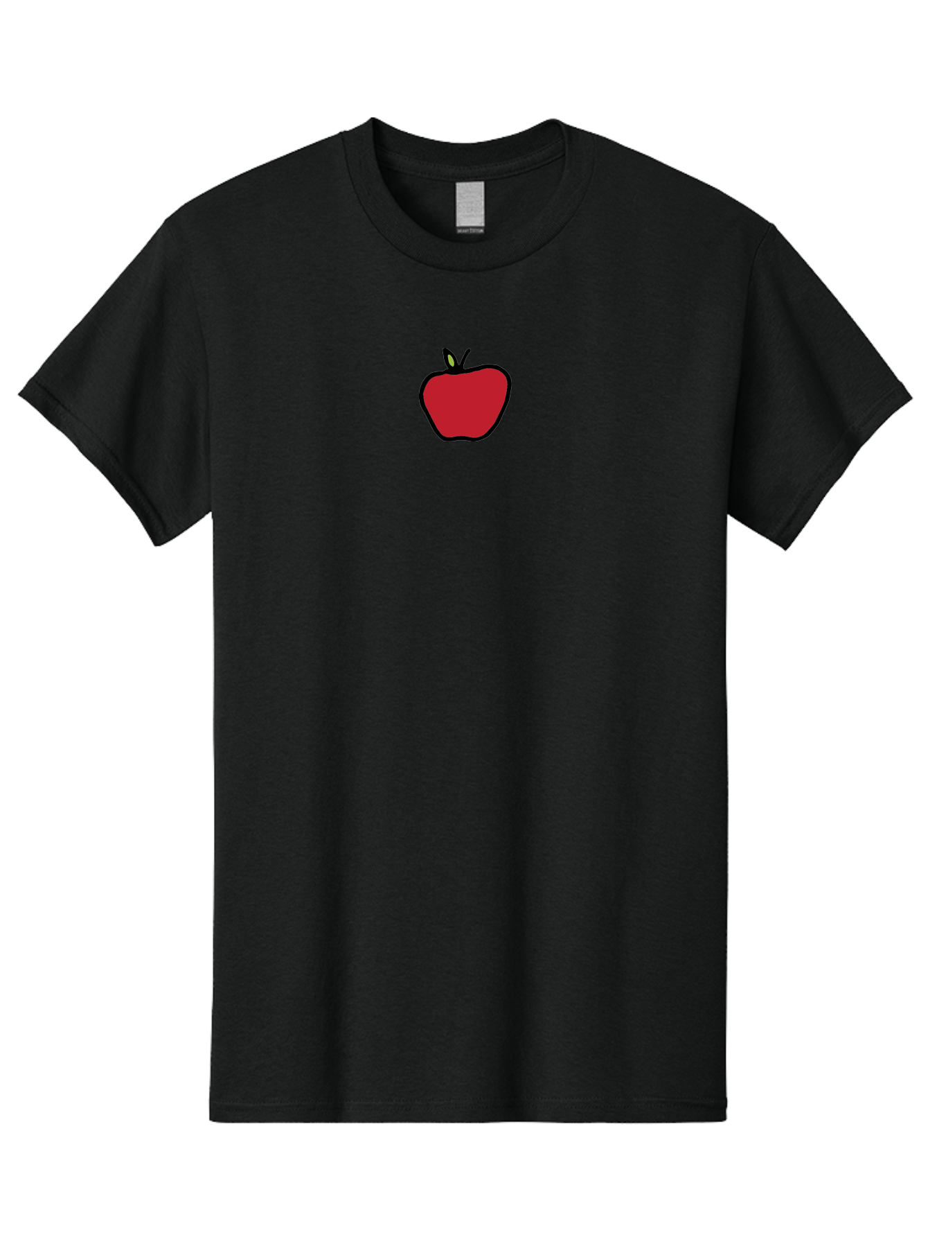 Red-Apple Men'S Graphic Tee, 100% Cotton, Comfortable Casual Summer Wear, Machine Washable, Red Apple, Simple Drawing, Bold Lines, Cartoon Style, Fruit Illustration, Minimalist Design, Digital Art, Apple Graphic Aab063