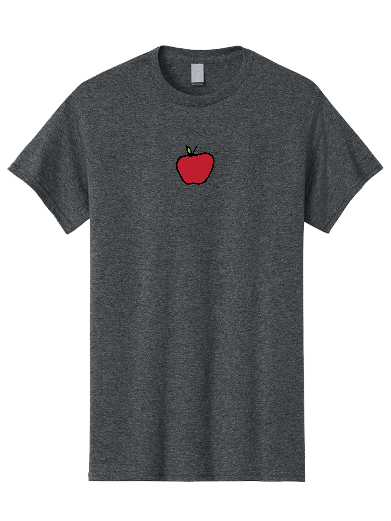 Red-Apple Men'S Graphic Tee, 100% Cotton, Comfortable Casual Summer Wear, Machine Washable, Red Apple, Simple Drawing, Bold Lines, Cartoon Style, Fruit Illustration, Minimalist Design, Digital Art, Apple Graphic Aab063