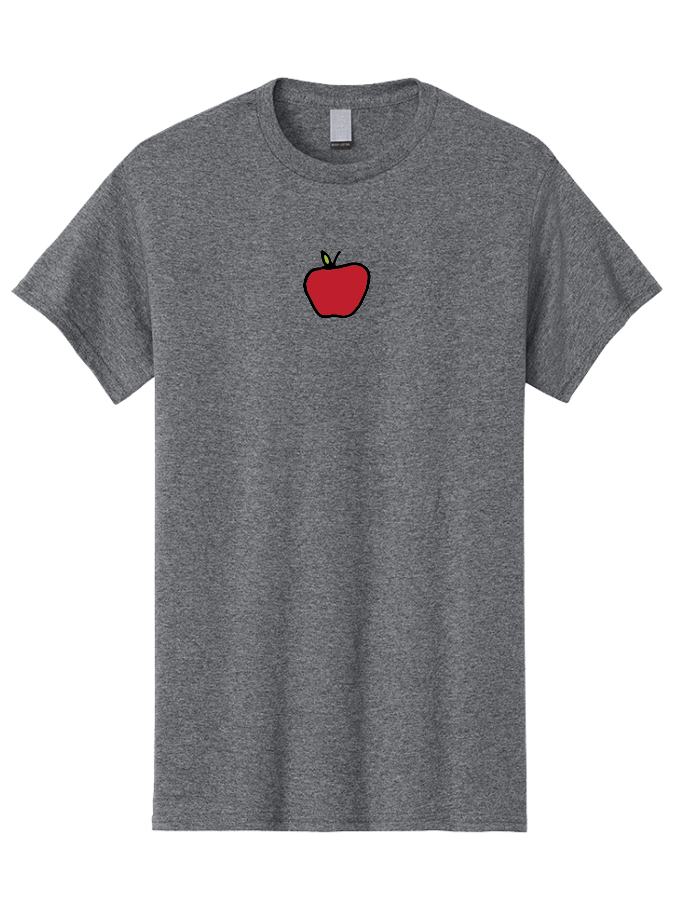 Red-Apple Men'S Graphic Tee, 100% Cotton, Comfortable Casual Summer Wear, Machine Washable, Red Apple, Simple Drawing, Bold Lines, Cartoon Style, Fruit Illustration, Minimalist Design, Digital Art, Apple Graphic Aab063