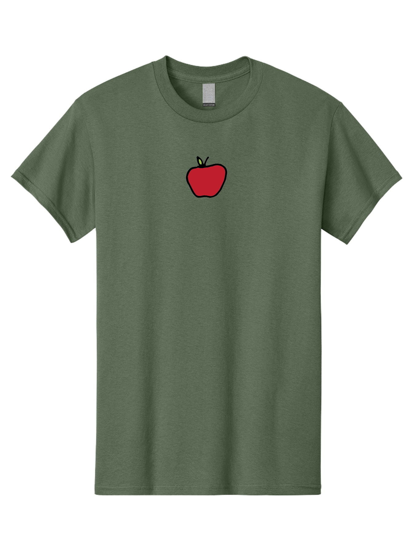 Red-Apple Men'S Graphic Tee, 100% Cotton, Comfortable Casual Summer Wear, Machine Washable, Red Apple, Simple Drawing, Bold Lines, Cartoon Style, Fruit Illustration, Minimalist Design, Digital Art, Apple Graphic Aab063