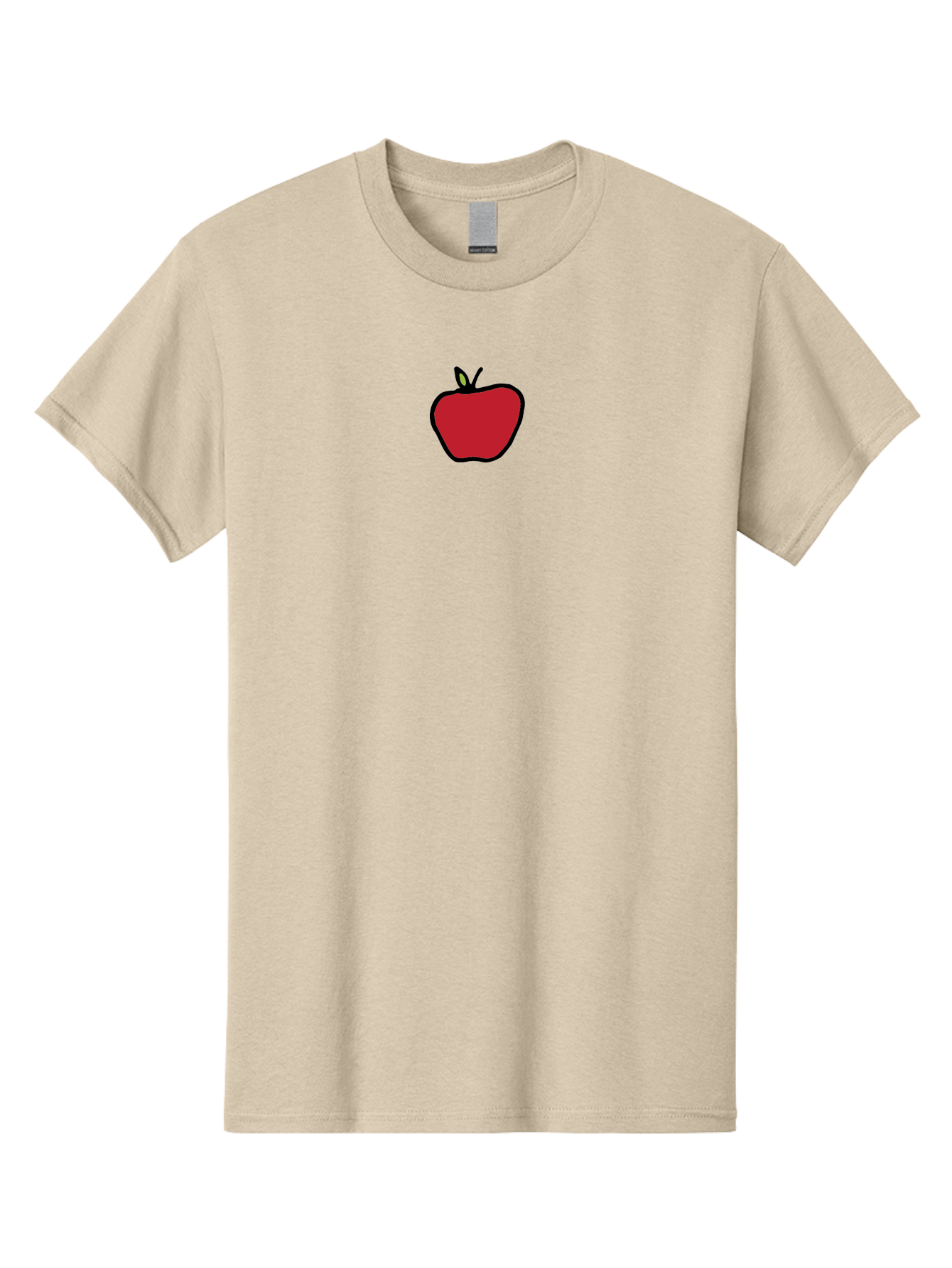 Red-Apple Men'S Graphic Tee, 100% Cotton, Comfortable Casual Summer Wear, Machine Washable, Red Apple, Simple Drawing, Bold Lines, Cartoon Style, Fruit Illustration, Minimalist Design, Digital Art, Apple Graphic Aab063