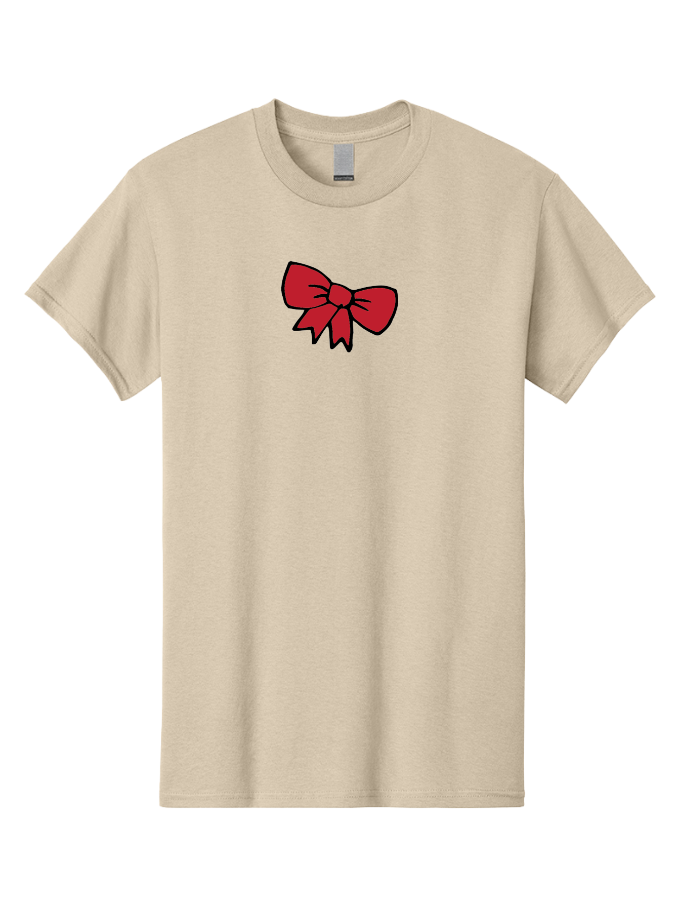 Red-Bow-3 Men'S Graphic Tee, 100% Cotton, Comfortable Casual Summer Wear, Machine Washable, Red Bow, Gift Wrapping, Festive Decor, Holiday Theme, Decorative Element, Cartoon Illustration, Simple Design Aab068