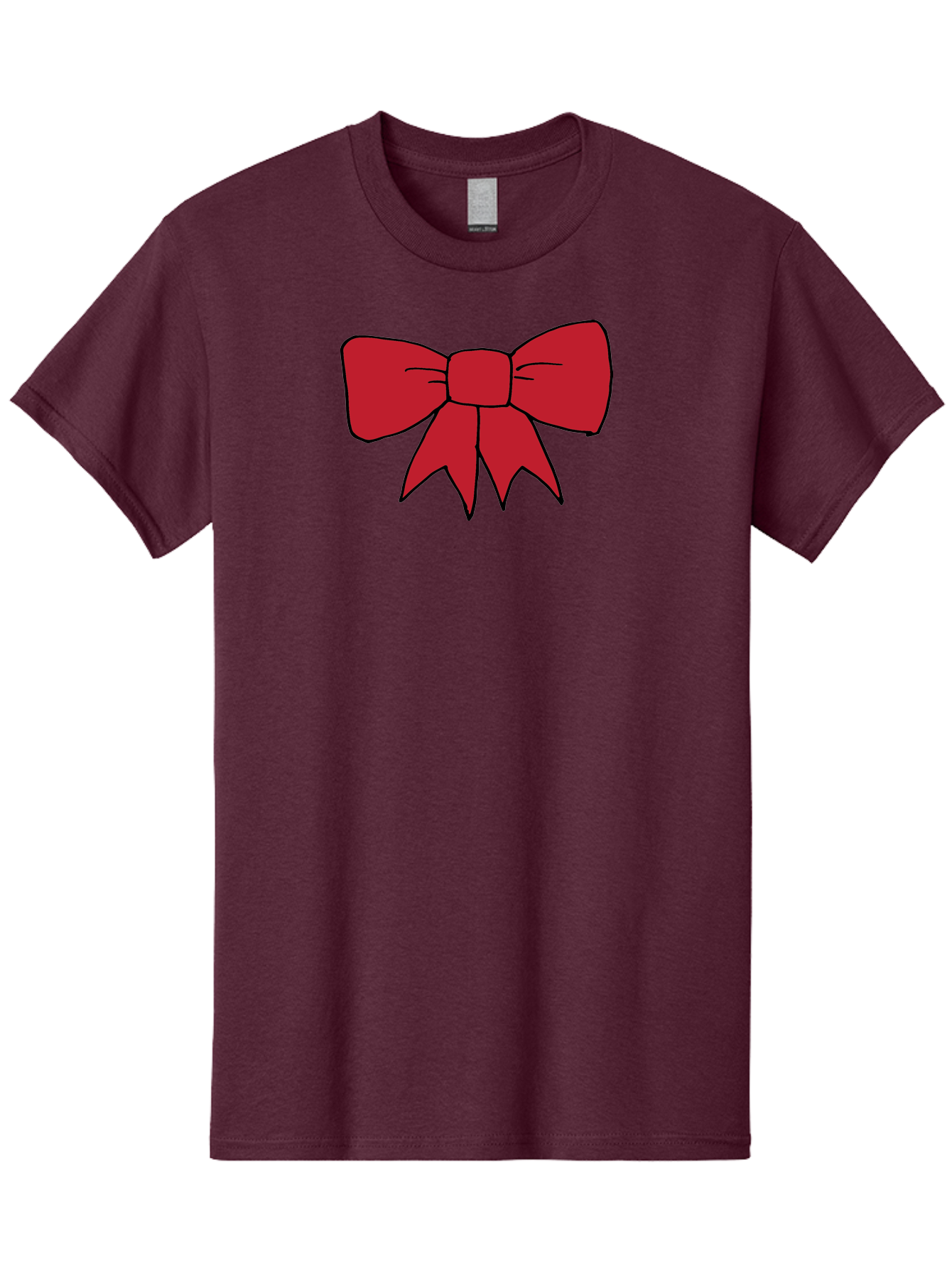 Red-Bow-4 Men'S Graphic Tee, 100% Cotton, Comfortable Casual Summer Wear, Machine Washable, Red Bow, Gift Decoration, Festive Symbol, Ribbon Accessory, Holiday Decor, Christmas Gift, Elegant Design Aab069