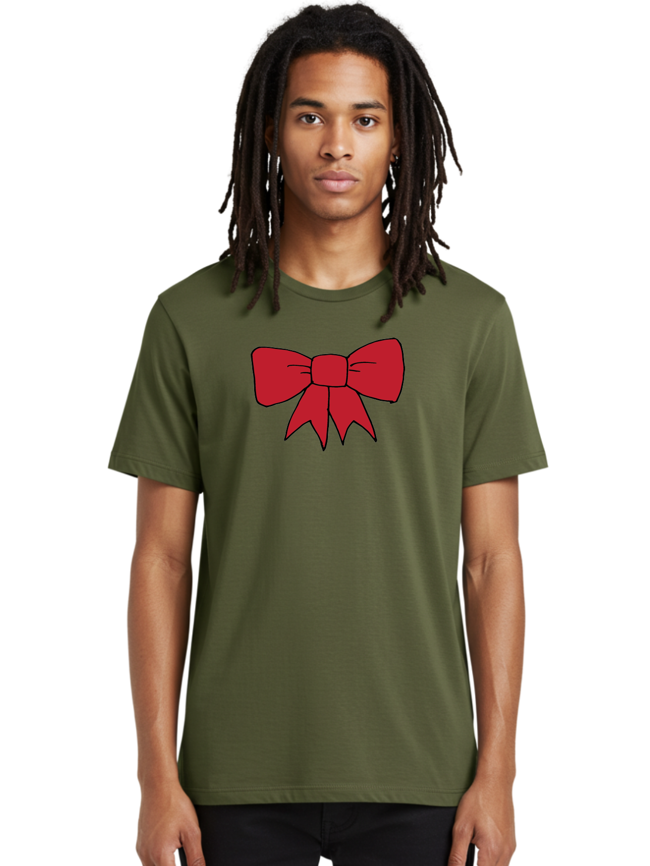 Red-Bow-4 Men'S Graphic Tee, 100% Cotton, Comfortable Casual Summer Wear, Machine Washable, Red Bow, Gift Decoration, Festive Symbol, Ribbon Accessory, Holiday Decor, Christmas Gift, Elegant Design Aab069