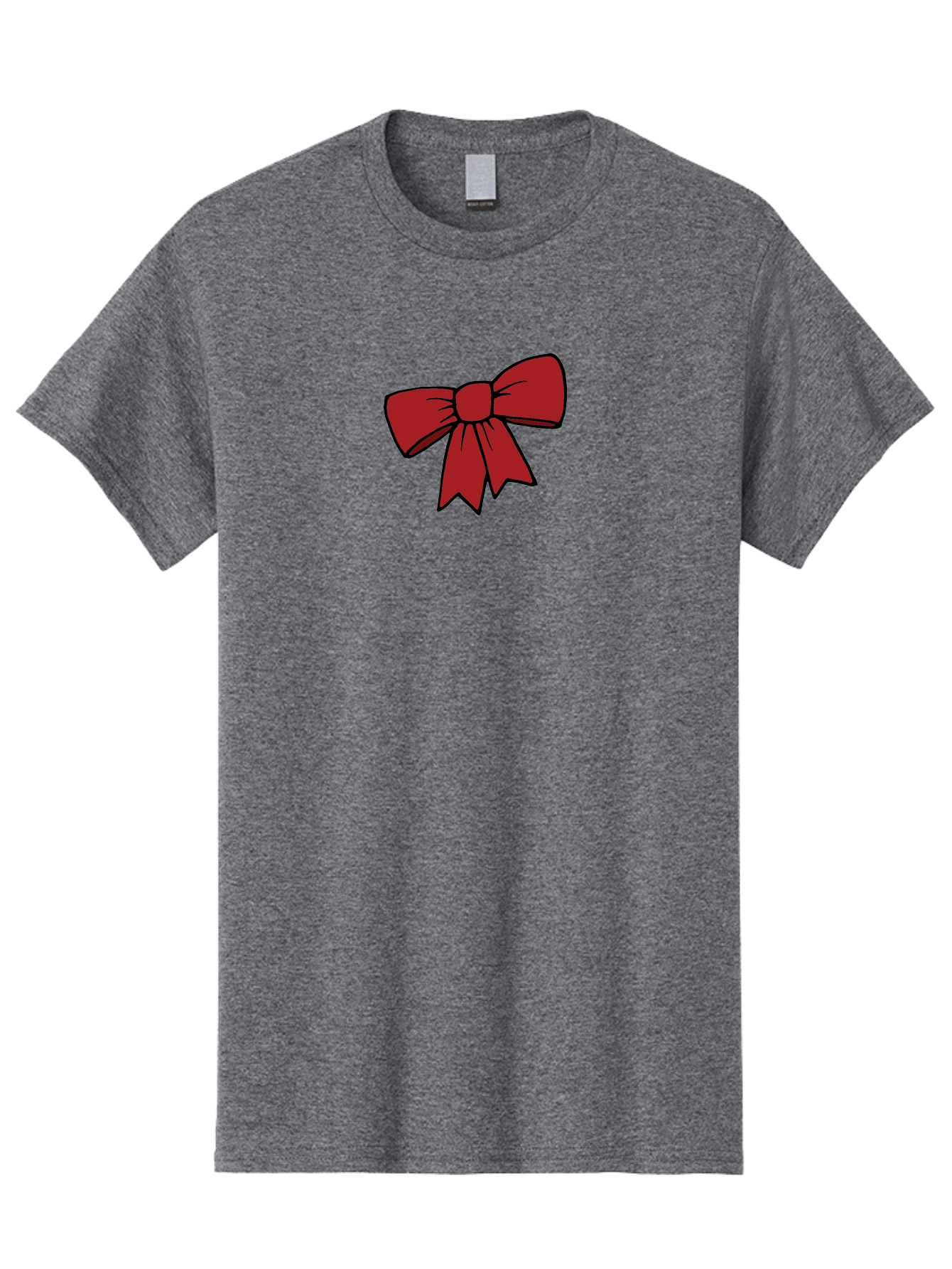 Red-Bow Men'S Graphic Tee, 100% Cotton, Comfortable Casual Summer Wear, Machine Washable, Red Bow, Gift Wrapping, Present Decoration, Festive Ribbon, Holiday Decor, Celebratory Bow, Party Favors Aab070