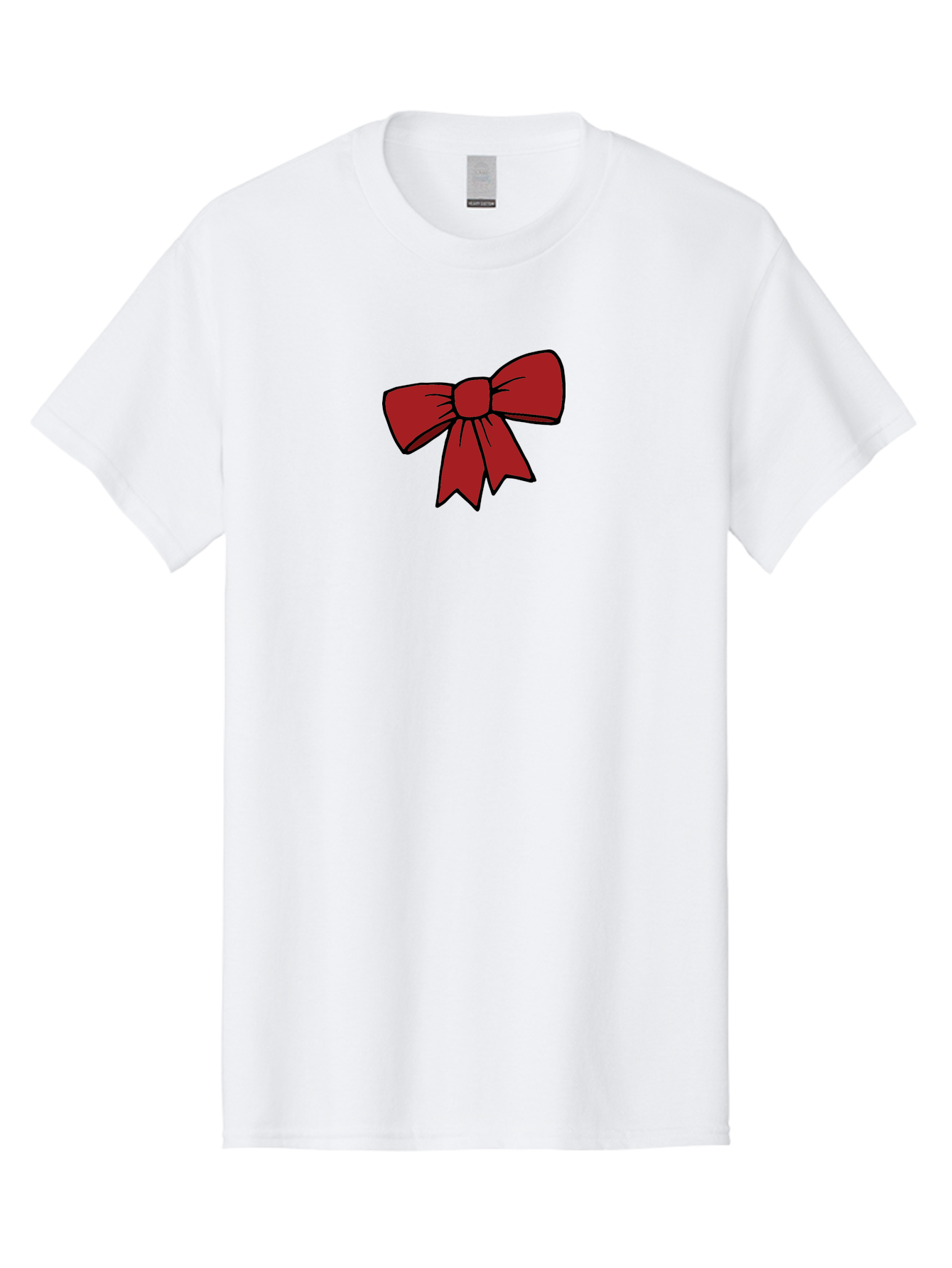 Red-Bow Men'S Graphic Tee, 100% Cotton, Comfortable Casual Summer Wear, Machine Washable, Red Bow, Gift Wrapping, Present Decoration, Festive Ribbon, Holiday Decor, Celebratory Bow, Party Favors Aab070