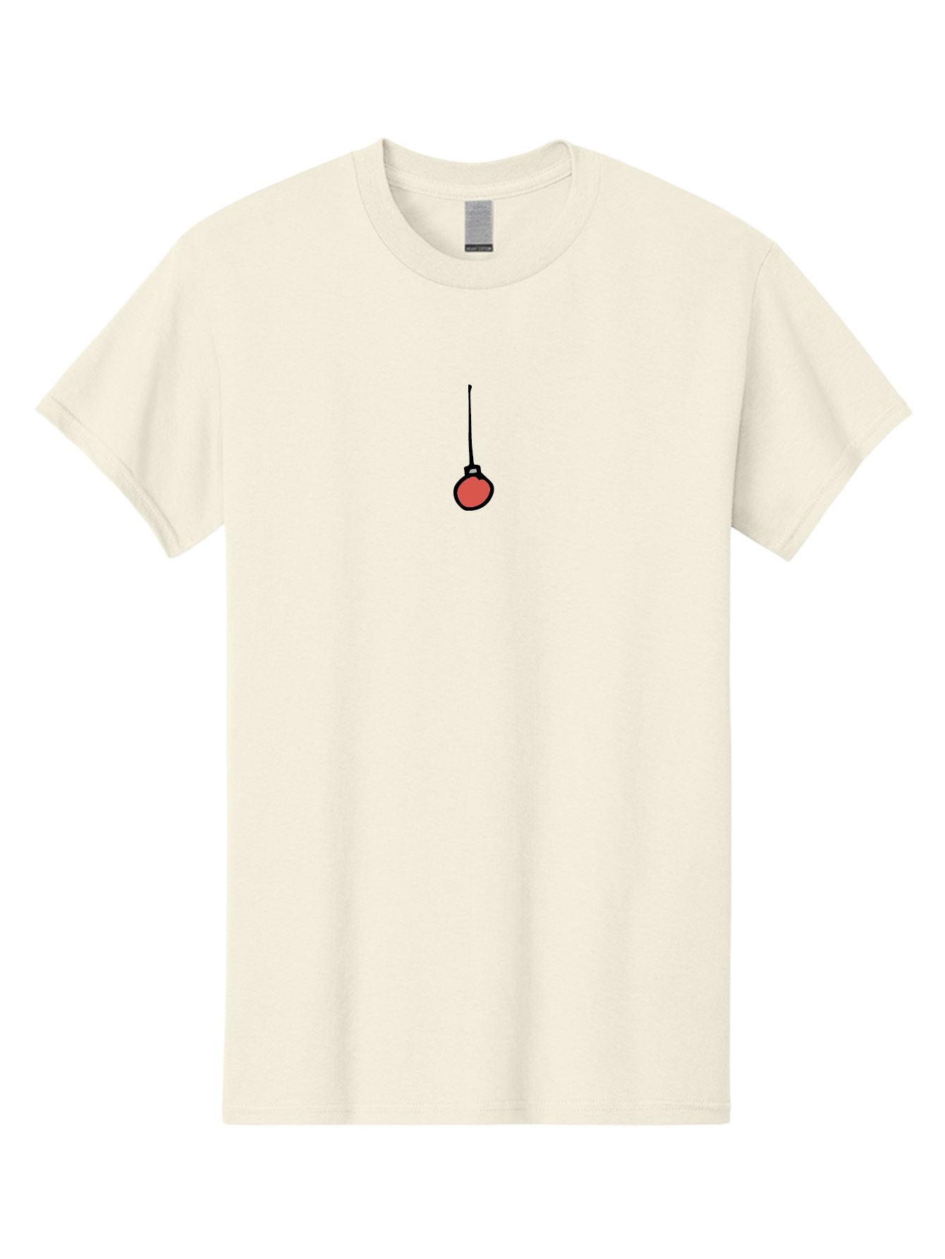 Red-Christmas-Bauble Men'S Graphic Tee, 100% Cotton, Comfortable Casual Summer Wear, Machine Washable, Christmas Ornament, Red Bauble, Festive Decoration, Hanging Decoration, Simple Design, Minimalist Style, Holiday Decor Aab071