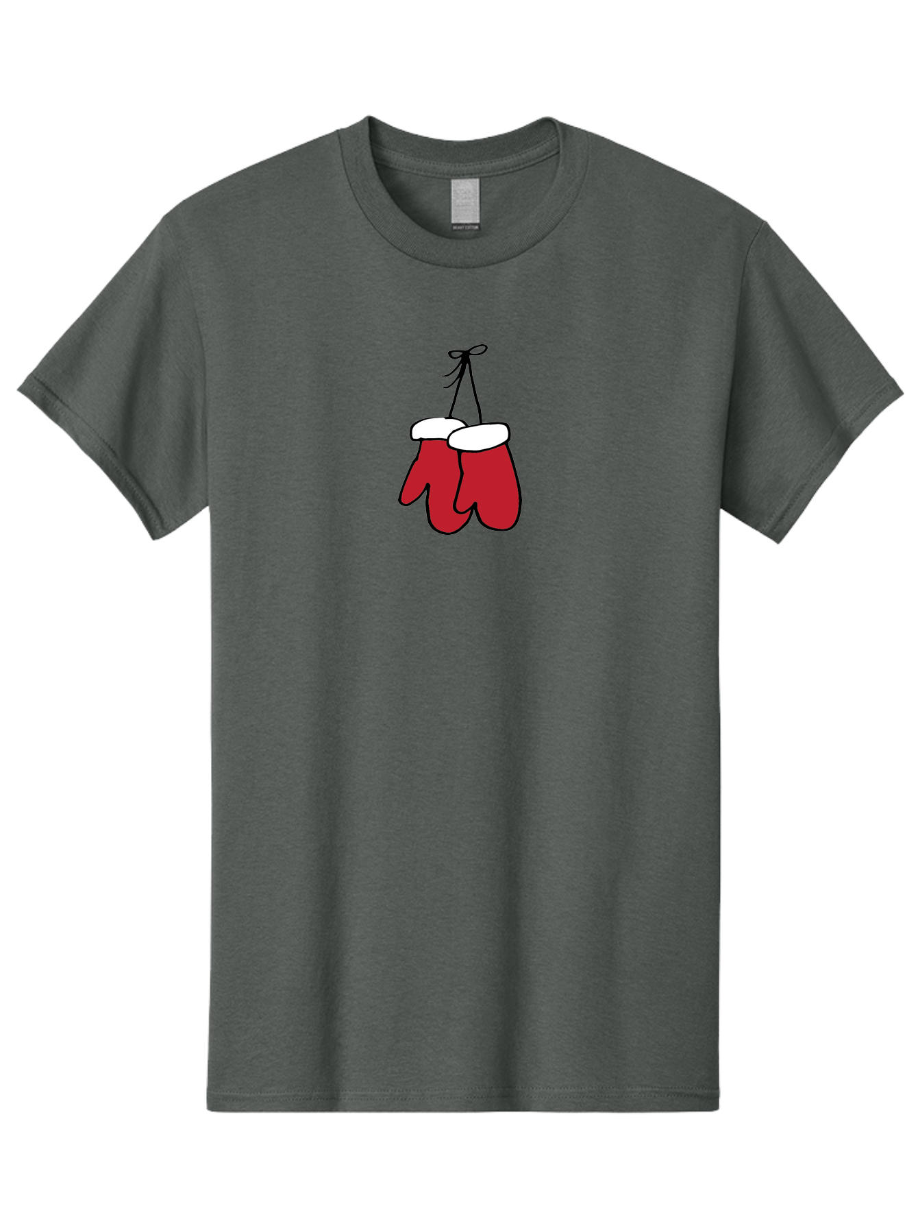 Red-Christmas-Mitten Men'S Graphic Tee, 100% Cotton, Comfortable Casual Summer Wear, Machine Washable, Red Christmas Mittens, Hanging Mittens, Winter Accessories, Festive Gloves, Holiday Decorations, Cozy Winter Wear Aab072