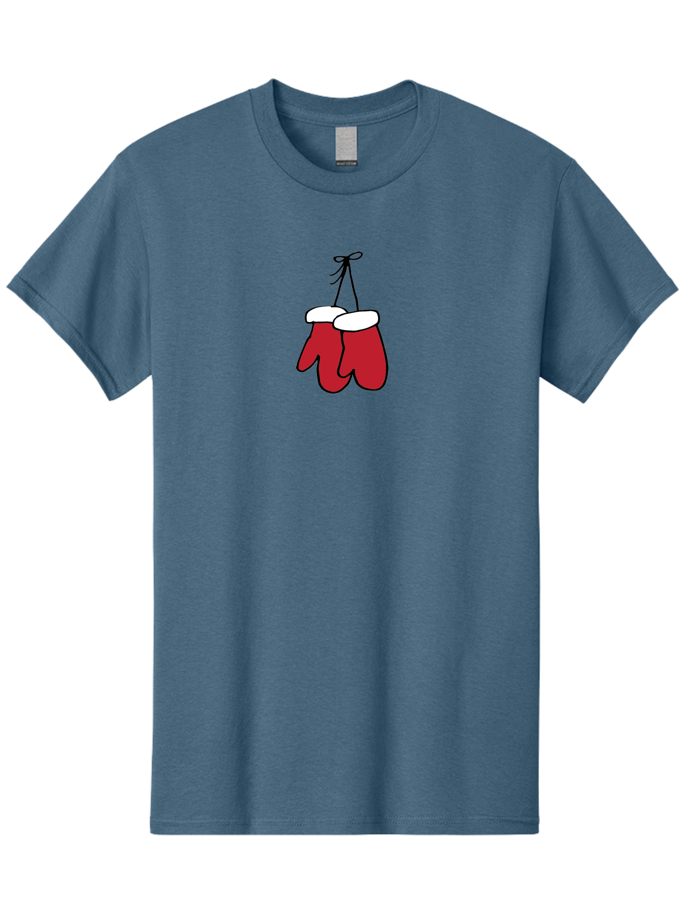 Red-Christmas-Mitten Men'S Graphic Tee, 100% Cotton, Comfortable Casual Summer Wear, Machine Washable, Red Christmas Mittens, Hanging Mittens, Winter Accessories, Festive Gloves, Holiday Decorations, Cozy Winter Wear Aab072