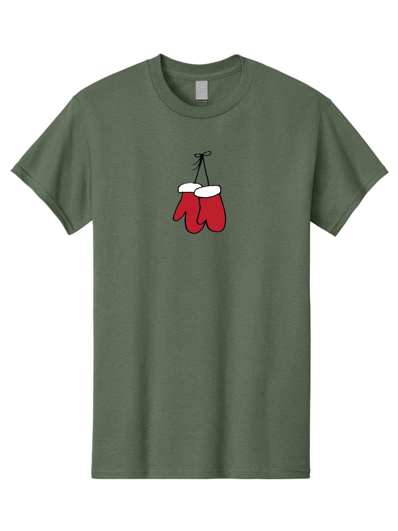 Red-Christmas-Mitten Men'S Graphic Tee, 100% Cotton, Comfortable Casual Summer Wear, Machine Washable, Red Christmas Mittens, Hanging Mittens, Winter Accessories, Festive Gloves, Holiday Decorations, Cozy Winter Wear Aab072