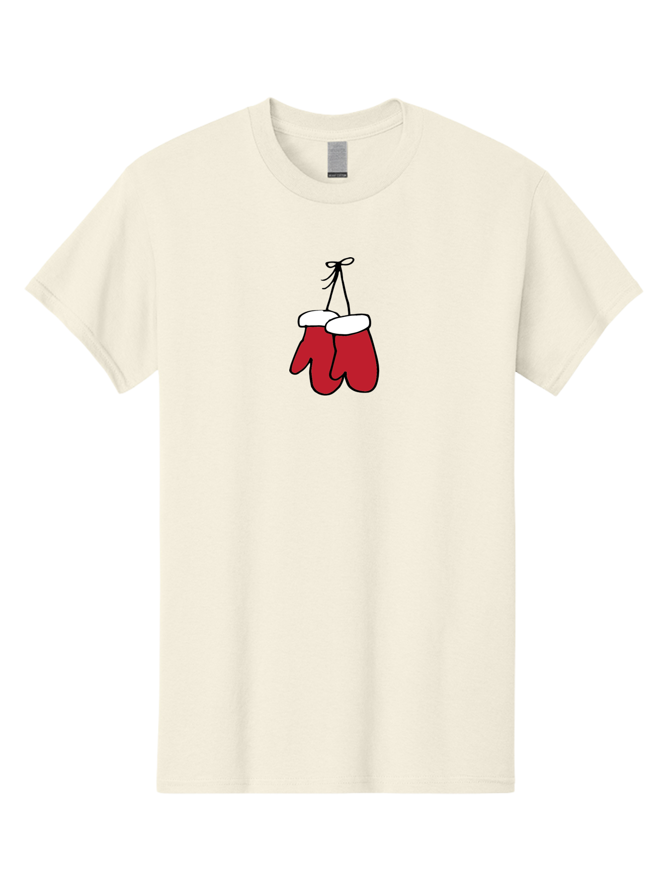 Red-Christmas-Mitten Men'S Graphic Tee, 100% Cotton, Comfortable Casual Summer Wear, Machine Washable, Red Christmas Mittens, Hanging Mittens, Winter Accessories, Festive Gloves, Holiday Decorations, Cozy Winter Wear Aab072