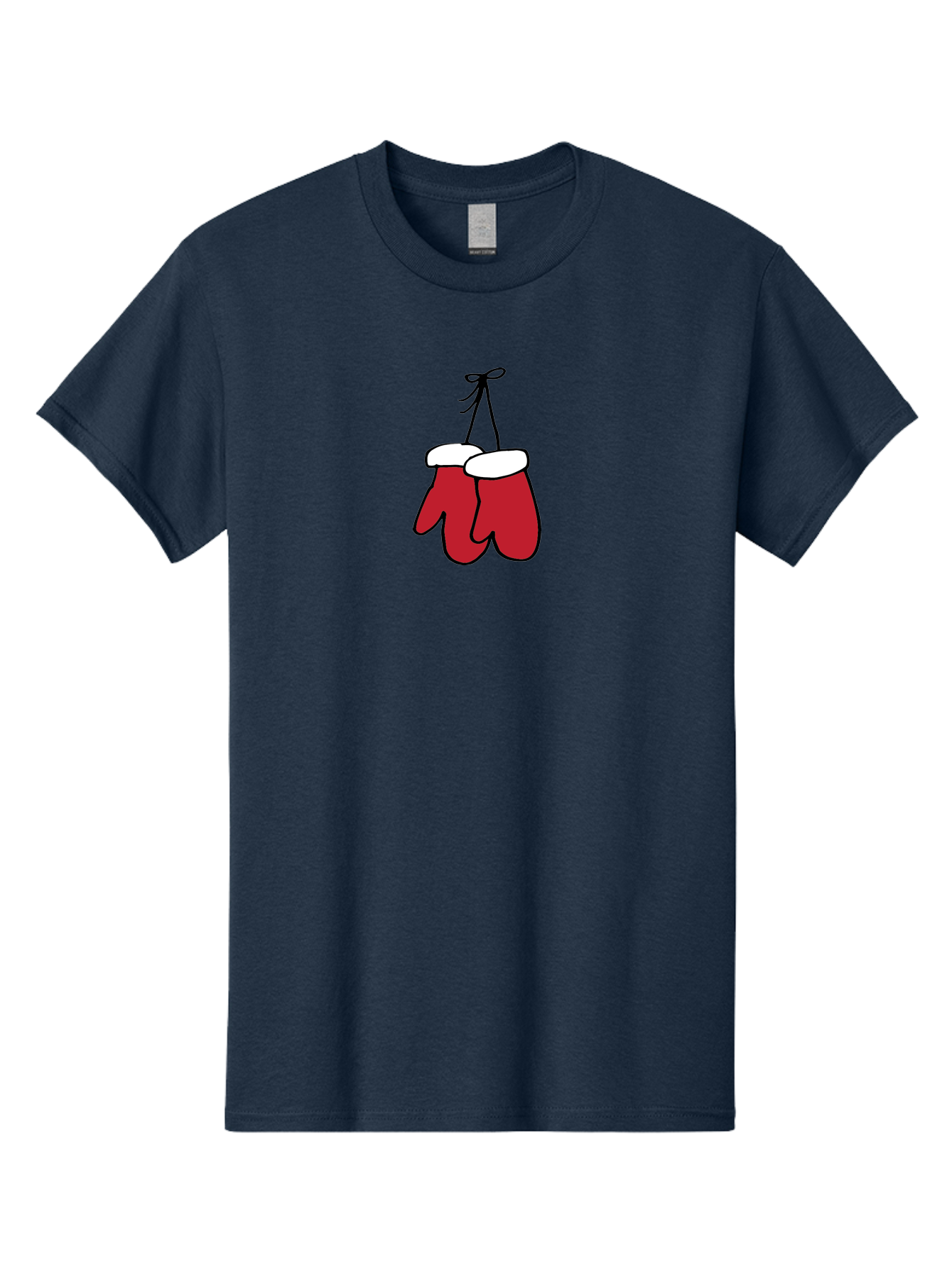 Red-Christmas-Mitten Men'S Graphic Tee, 100% Cotton, Comfortable Casual Summer Wear, Machine Washable, Red Christmas Mittens, Hanging Mittens, Winter Accessories, Festive Gloves, Holiday Decorations, Cozy Winter Wear Aab072