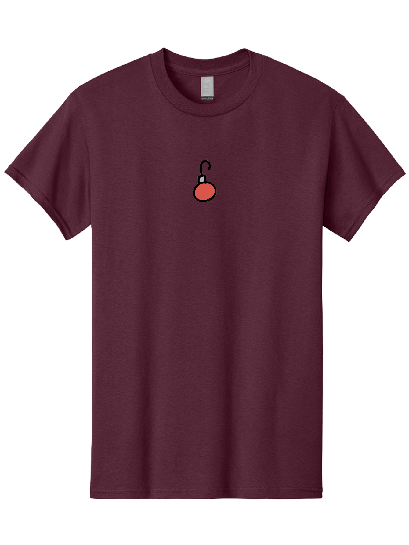 Red-Christmas-Ornament-1 Men'S Graphic Tee, 100% Cotton, Comfortable Casual Summer Wear, Machine Washable, Red Christmas Ornament, Festive Decoration, Holiday Decor, Christmas Tree Accessory, Simple Design, Minimalist Style, Aab073
