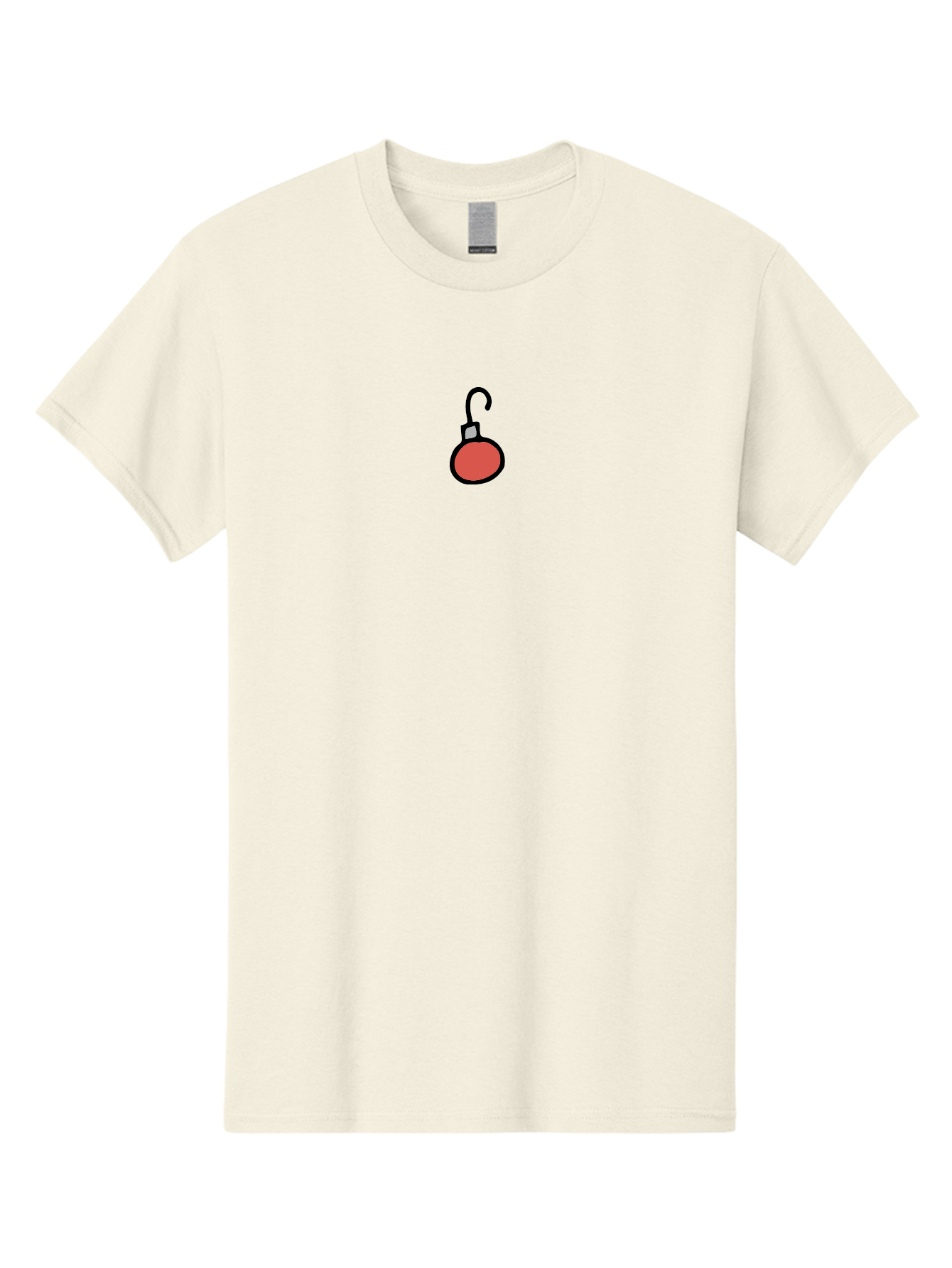 Red-Christmas-Ornament-1 Men'S Graphic Tee, 100% Cotton, Comfortable Casual Summer Wear, Machine Washable, Red Christmas Ornament, Festive Decoration, Holiday Decor, Christmas Tree Accessory, Simple Design, Minimalist Style, Aab073