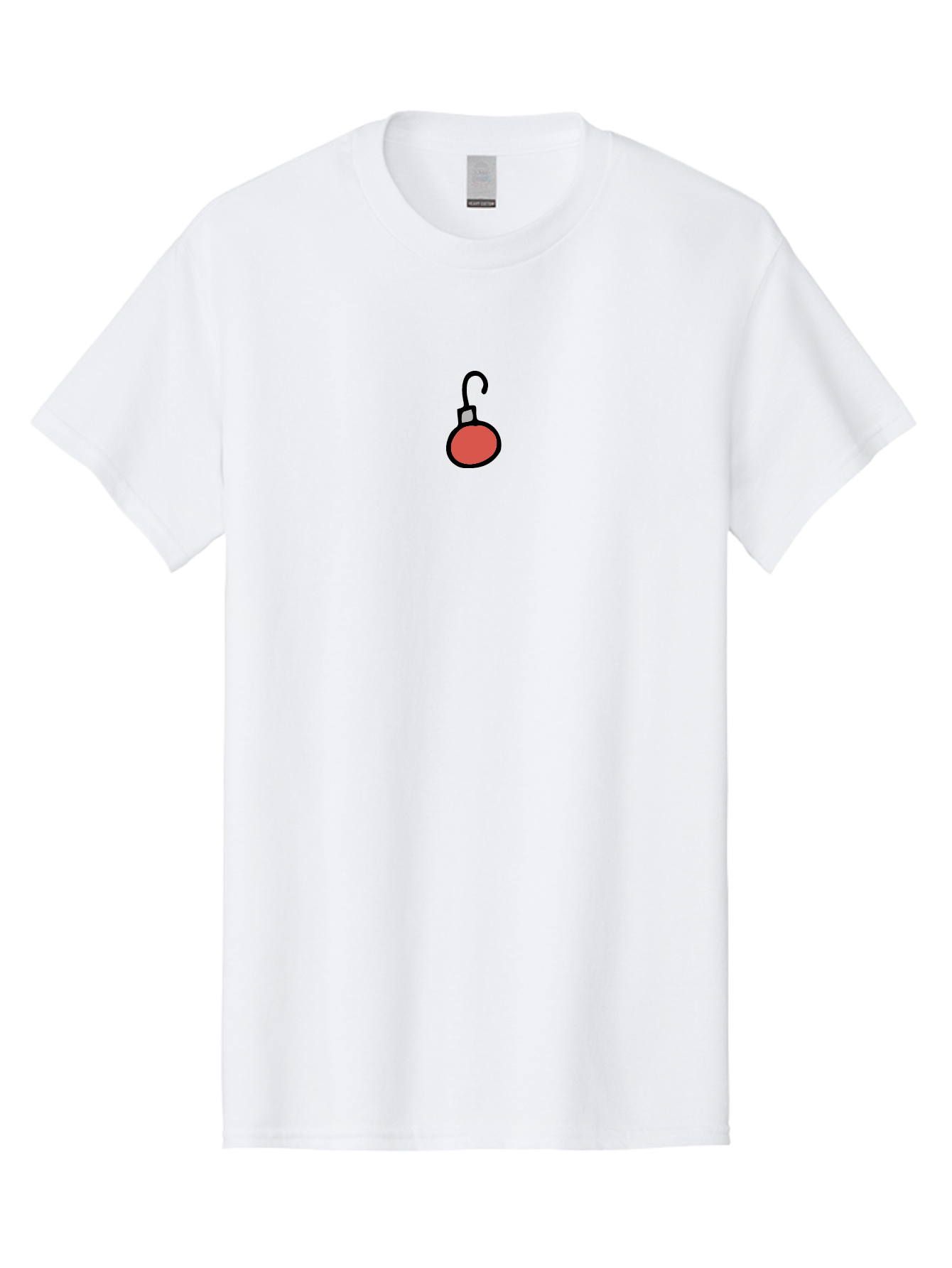 Red-Christmas-Ornament-1 Men'S Graphic Tee, 100% Cotton, Comfortable Casual Summer Wear, Machine Washable, Red Christmas Ornament, Festive Decoration, Holiday Decor, Christmas Tree Accessory, Simple Design, Minimalist Style, Aab073