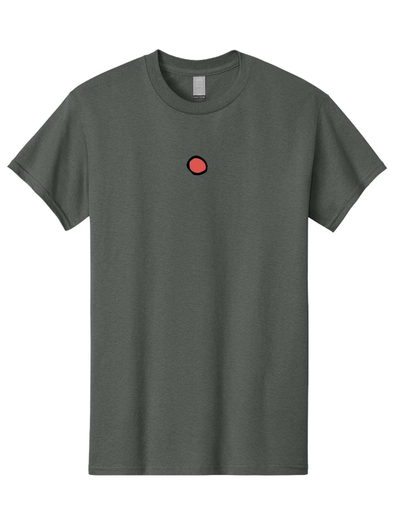 Red-Circle-1 Men'S Graphic Tee, 100% Cotton, Comfortable Casual Summer Wear, Machine Washable, Red Circle, Simple Graphic, Minimalist Design, Bold Color, Black Outline, Geometric Shape, Abstract Art, Modern Illustration Aab077