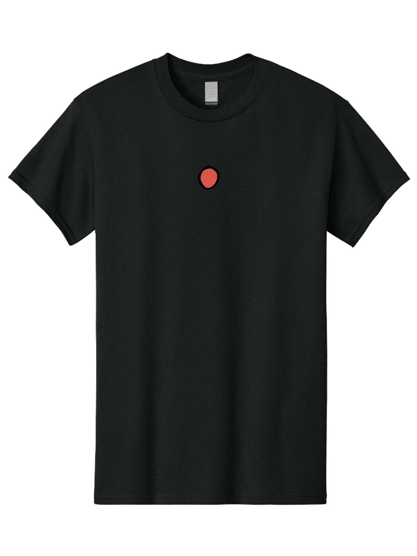 Red-Circle Men'S Graphic Tee, 100% Cotton, Comfortable Casual Summer Wear, Machine Washable, Red Circle, Black Outline, Simple Shape, Minimalist Design, Abstract Art, Geometric Figure, Bold Color Aab078