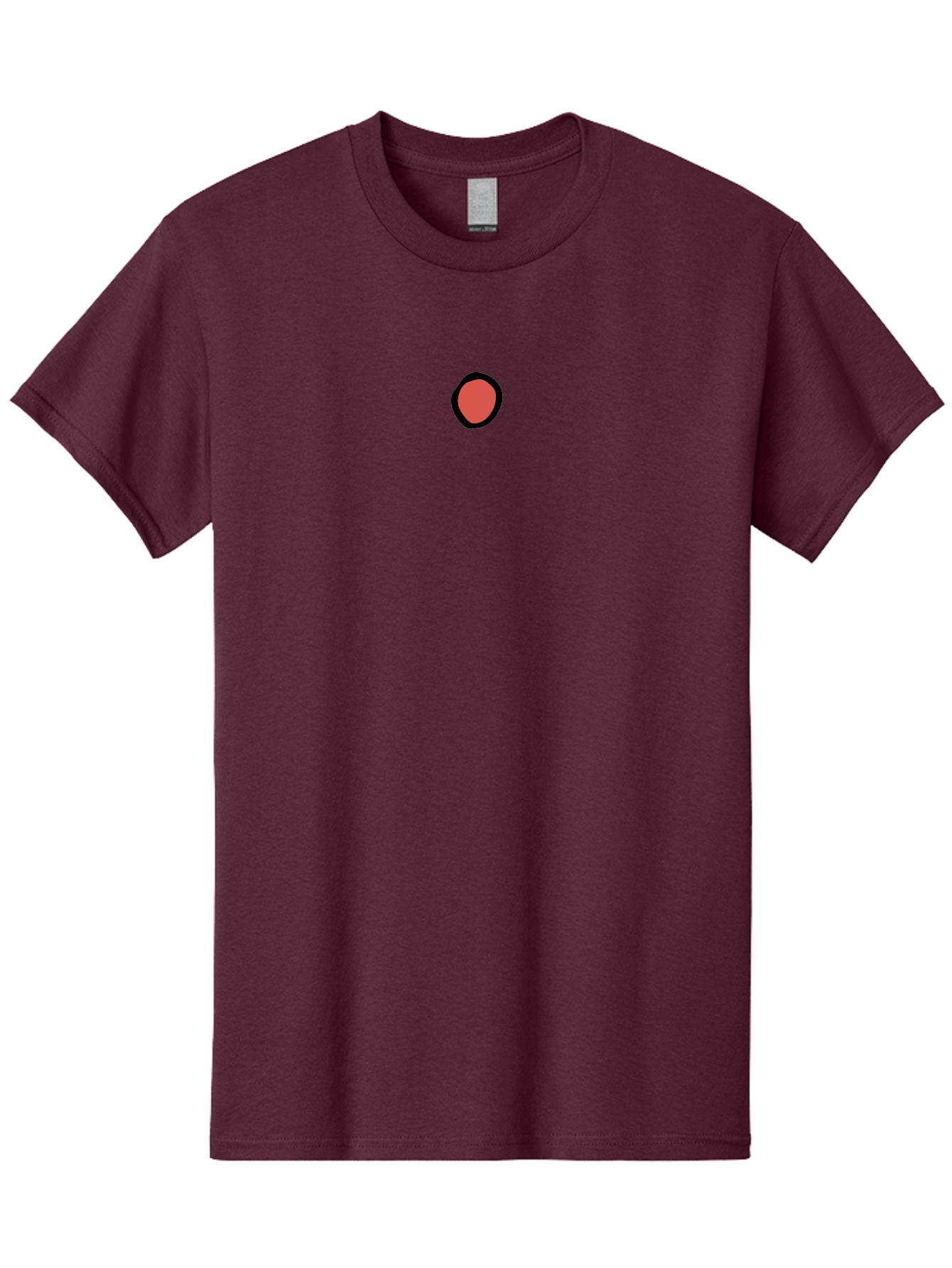 Red-Circle Men'S Graphic Tee, 100% Cotton, Comfortable Casual Summer Wear, Machine Washable, Red Circle, Black Outline, Simple Shape, Minimalist Design, Abstract Art, Geometric Figure, Bold Color Aab078