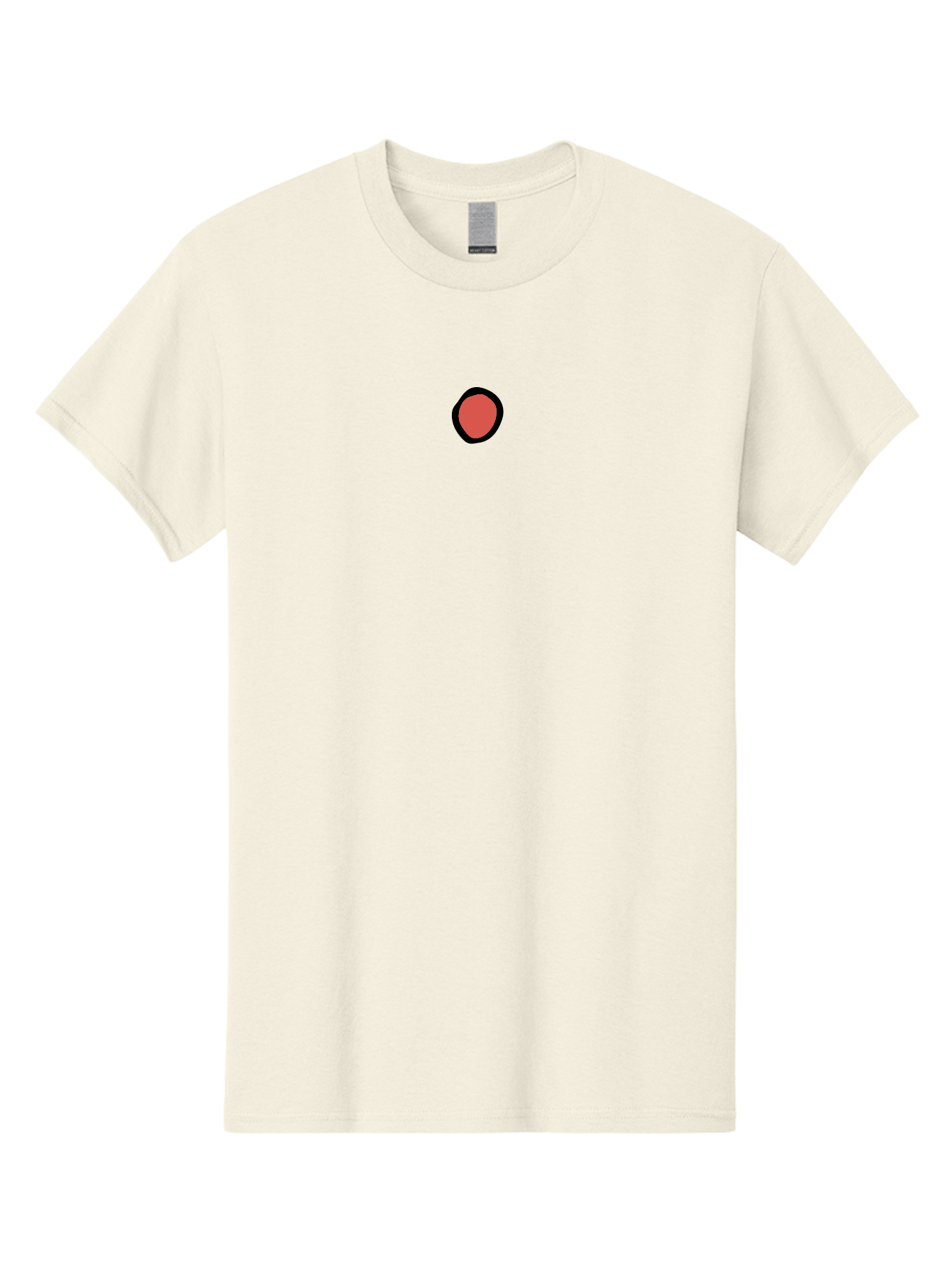 Red-Circle Men'S Graphic Tee, 100% Cotton, Comfortable Casual Summer Wear, Machine Washable, Red Circle, Black Outline, Simple Shape, Minimalist Design, Abstract Art, Geometric Figure, Bold Color Aab078