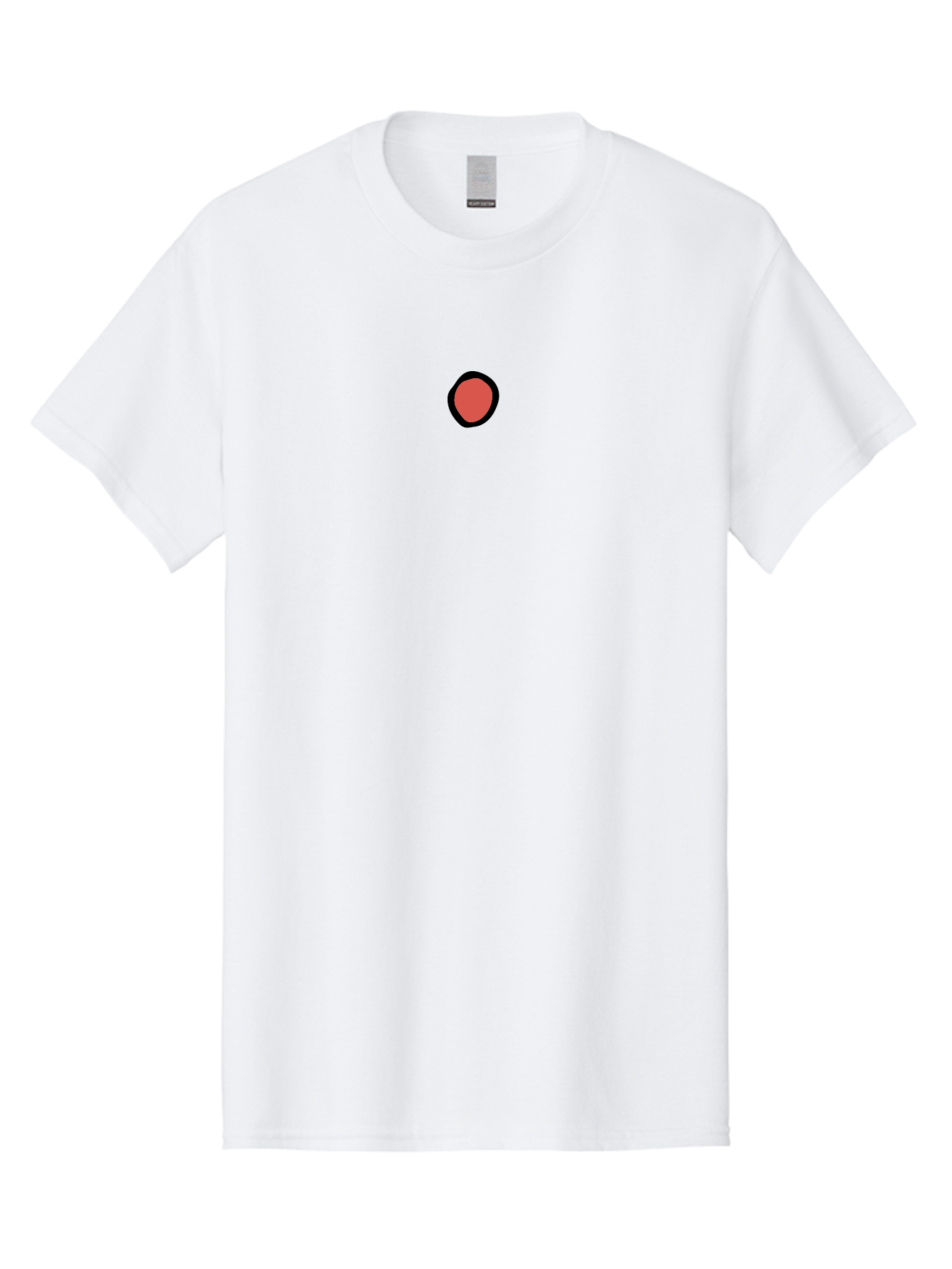 Red-Circle Men'S Graphic Tee, 100% Cotton, Comfortable Casual Summer Wear, Machine Washable, Red Circle, Black Outline, Simple Shape, Minimalist Design, Abstract Art, Geometric Figure, Bold Color Aab078
