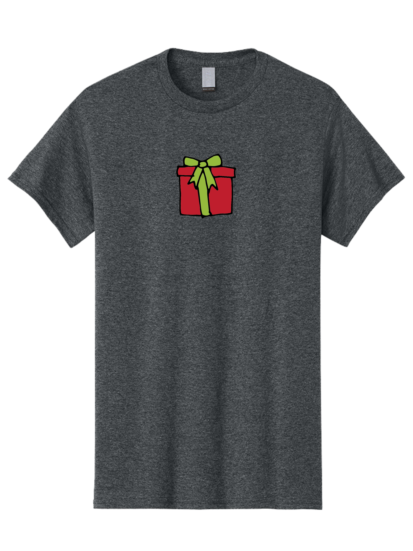 Red-Gift-Box-1 Men'S Graphic Tee, 100% Cotton, Comfortable Casual Summer Wear, Machine Washable, Red Gift Box, Green Ribbon, Present, Gift, Holiday Season, Festive, Celebration, Birthday, Wrapped Gift, Cartoon Style Aab081
